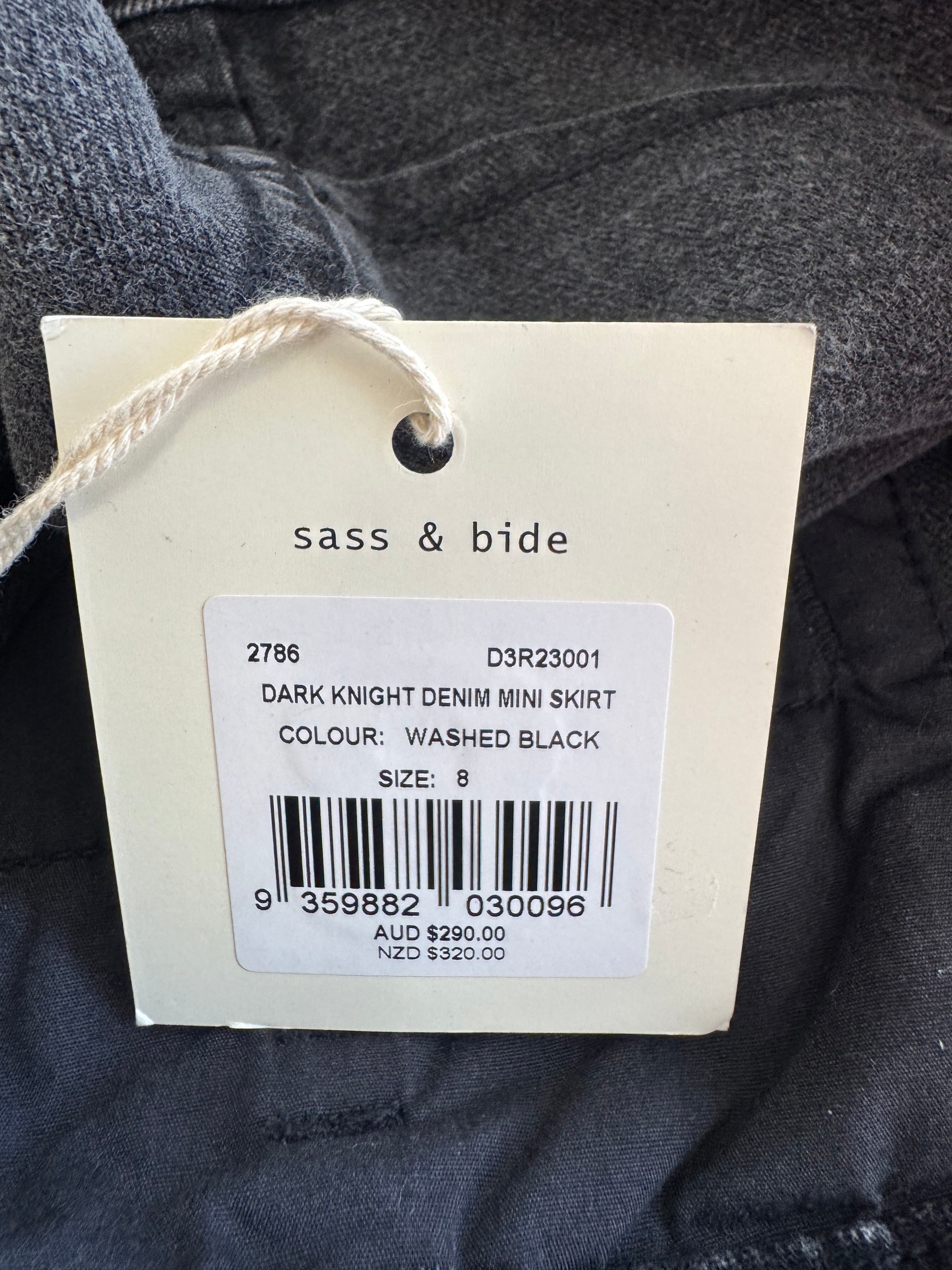 Sass & Bide Grey Denim 'Dark Knight' Cargo Pocket Mini Skirt - AU8
