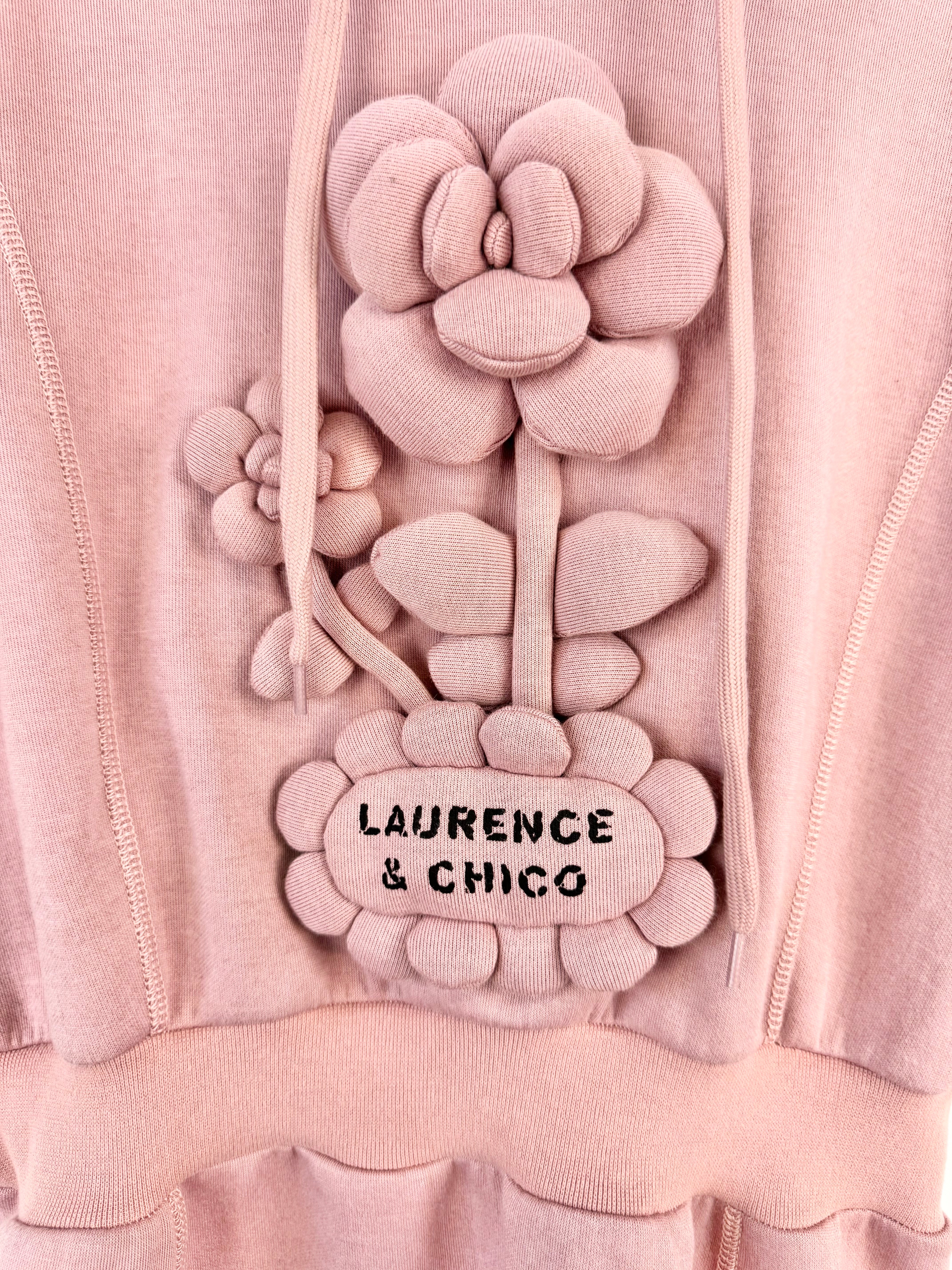 Laurence & Chico Musk Pink Hooded Long Sleeve Mini Dress - AU10