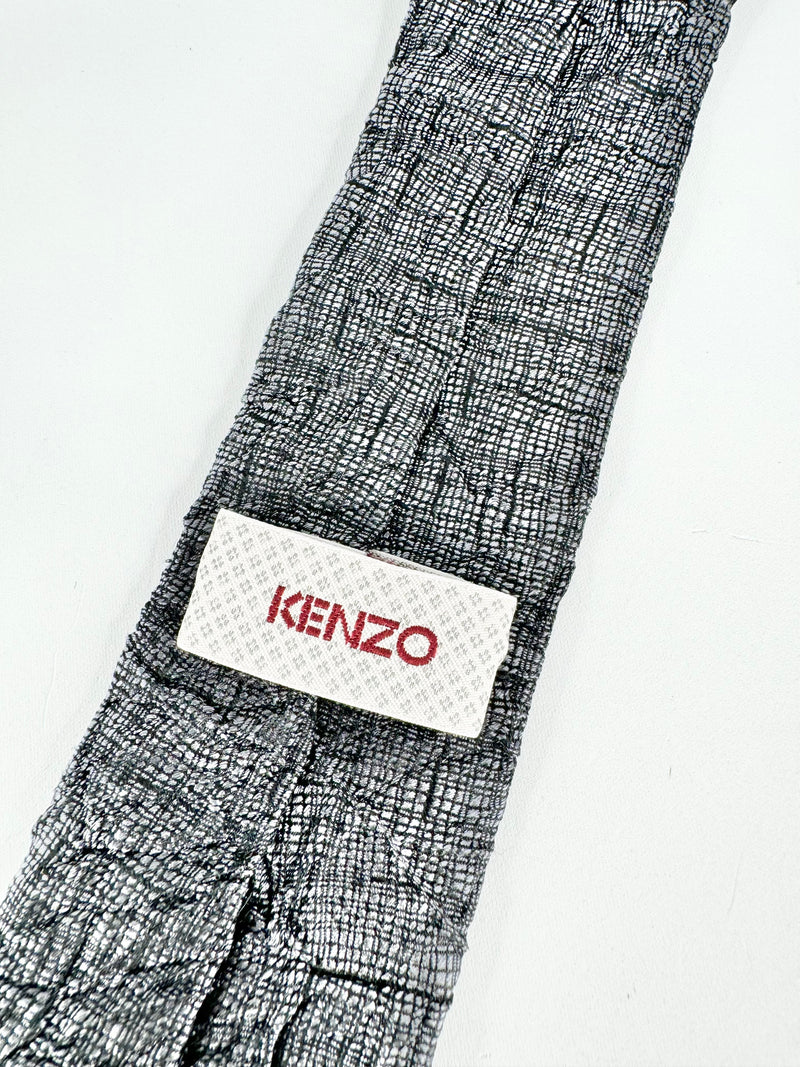 Kenzo Black & Grey Textured Tie