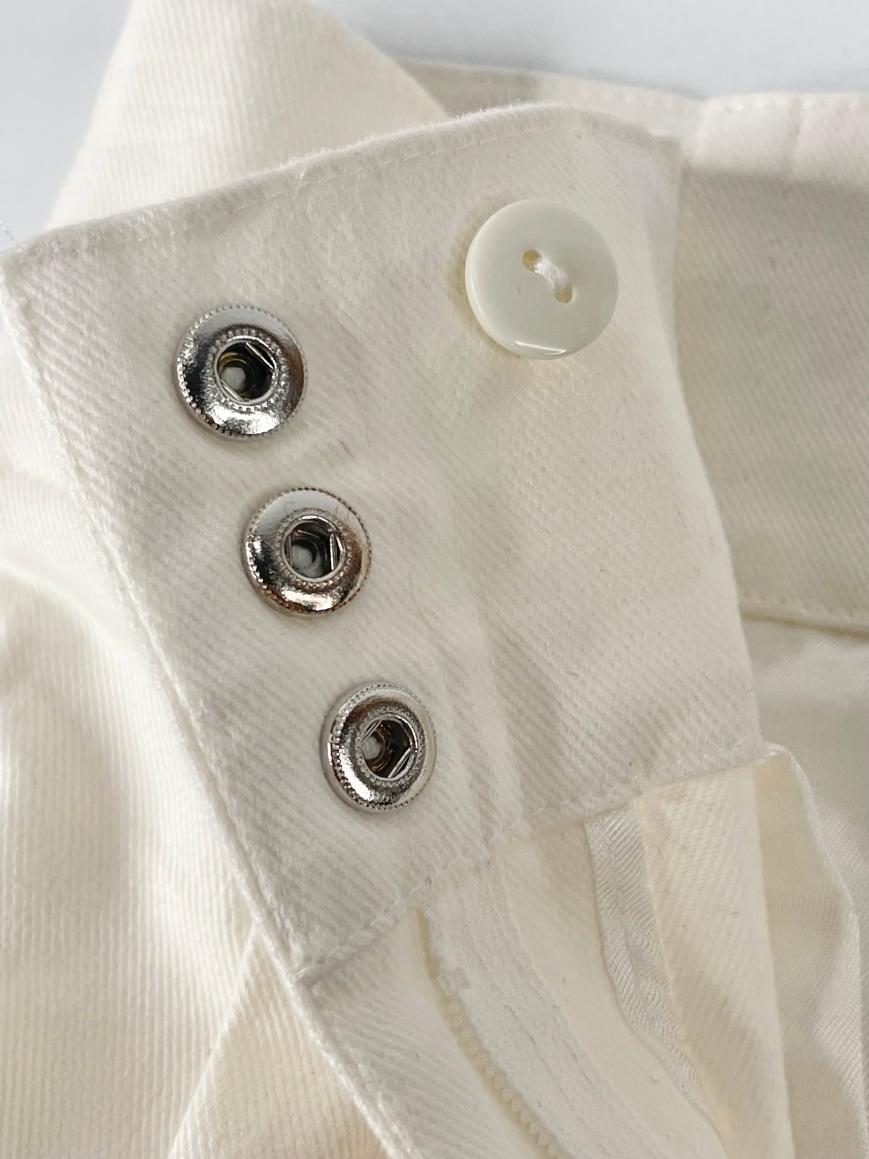 Reiss White Denim 'Serina' High-Waisted Cropped Jeans - AU6/8