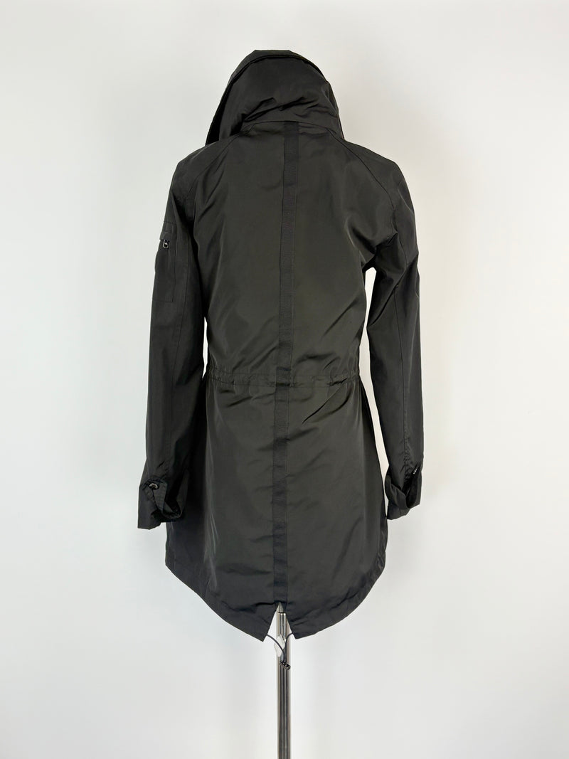 Lauren by Ralph Lauren Black Hooded Spray Jacket - XXS