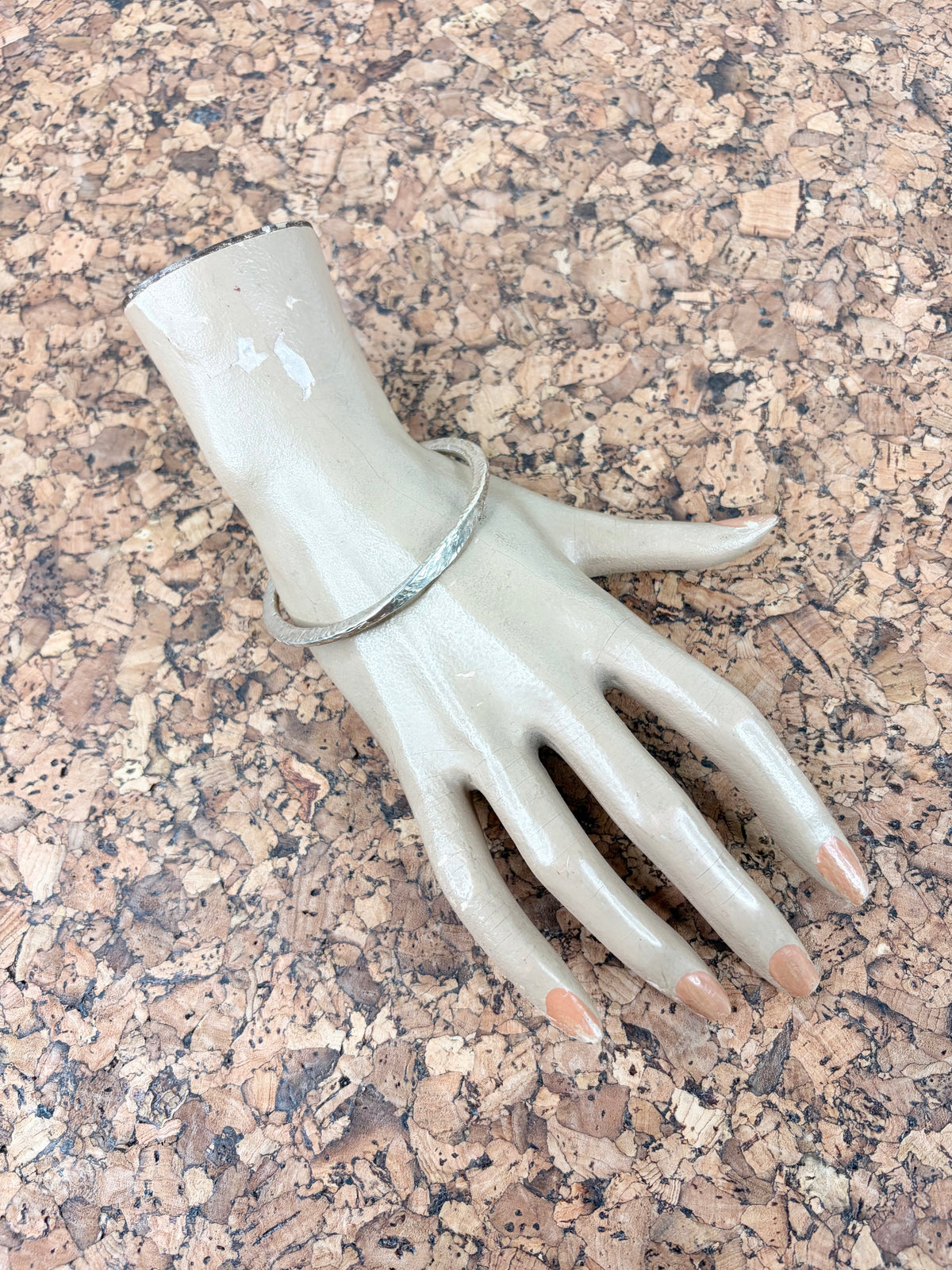 Vintage Hammered Silver Bangle