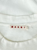 Marni White and Peach Cotton & Silk Panel T-Shirt - AU12