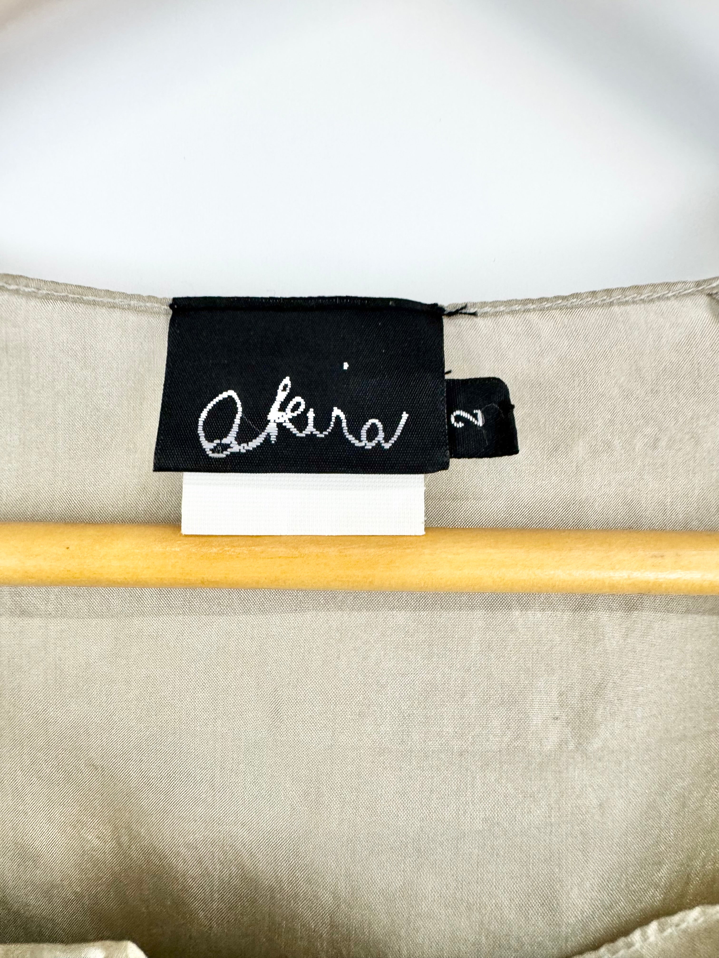 Akira Champagne Silk Shift Dress - AU10