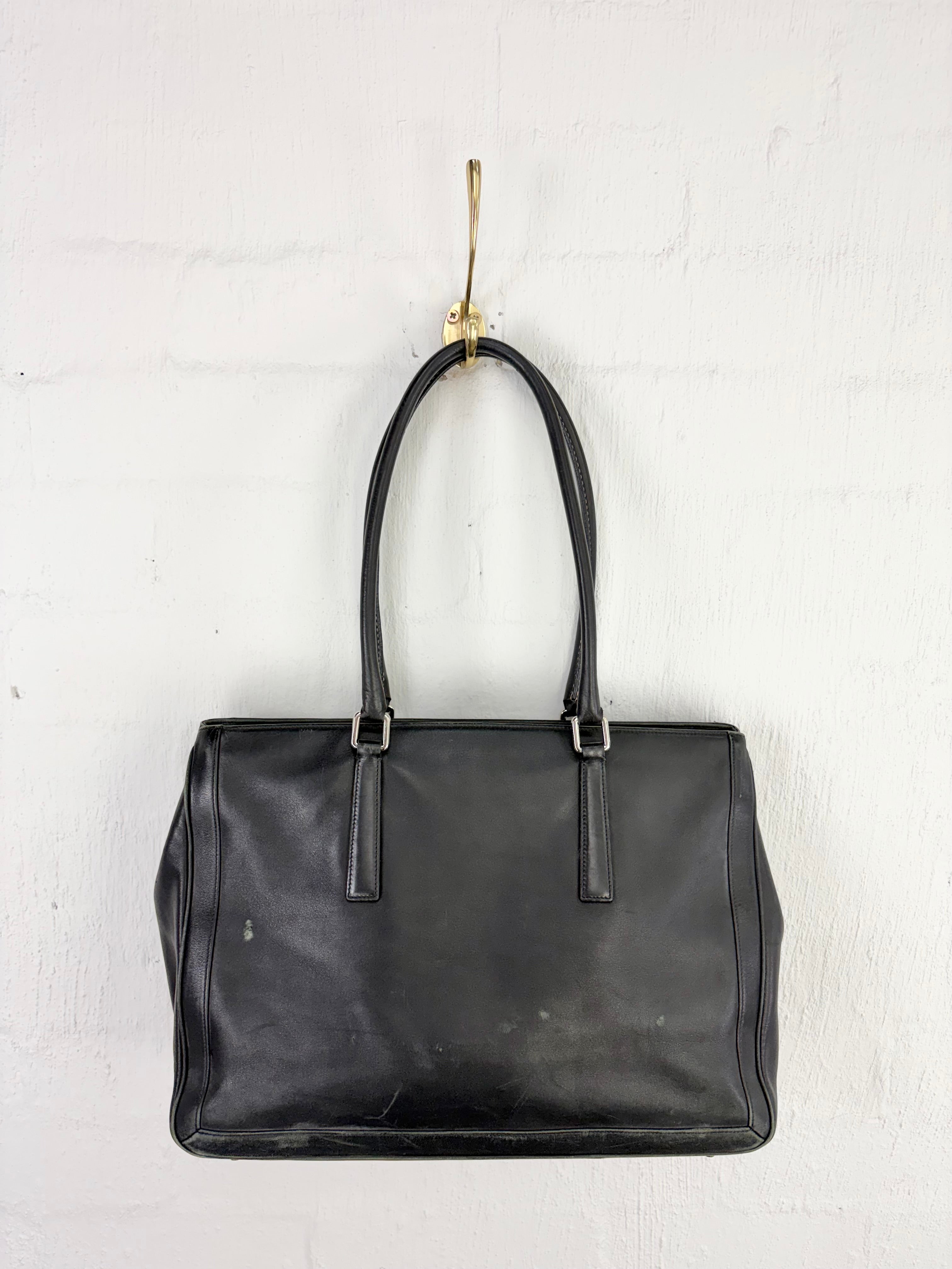 Vintage Coach Black Tote Shoulder Bag