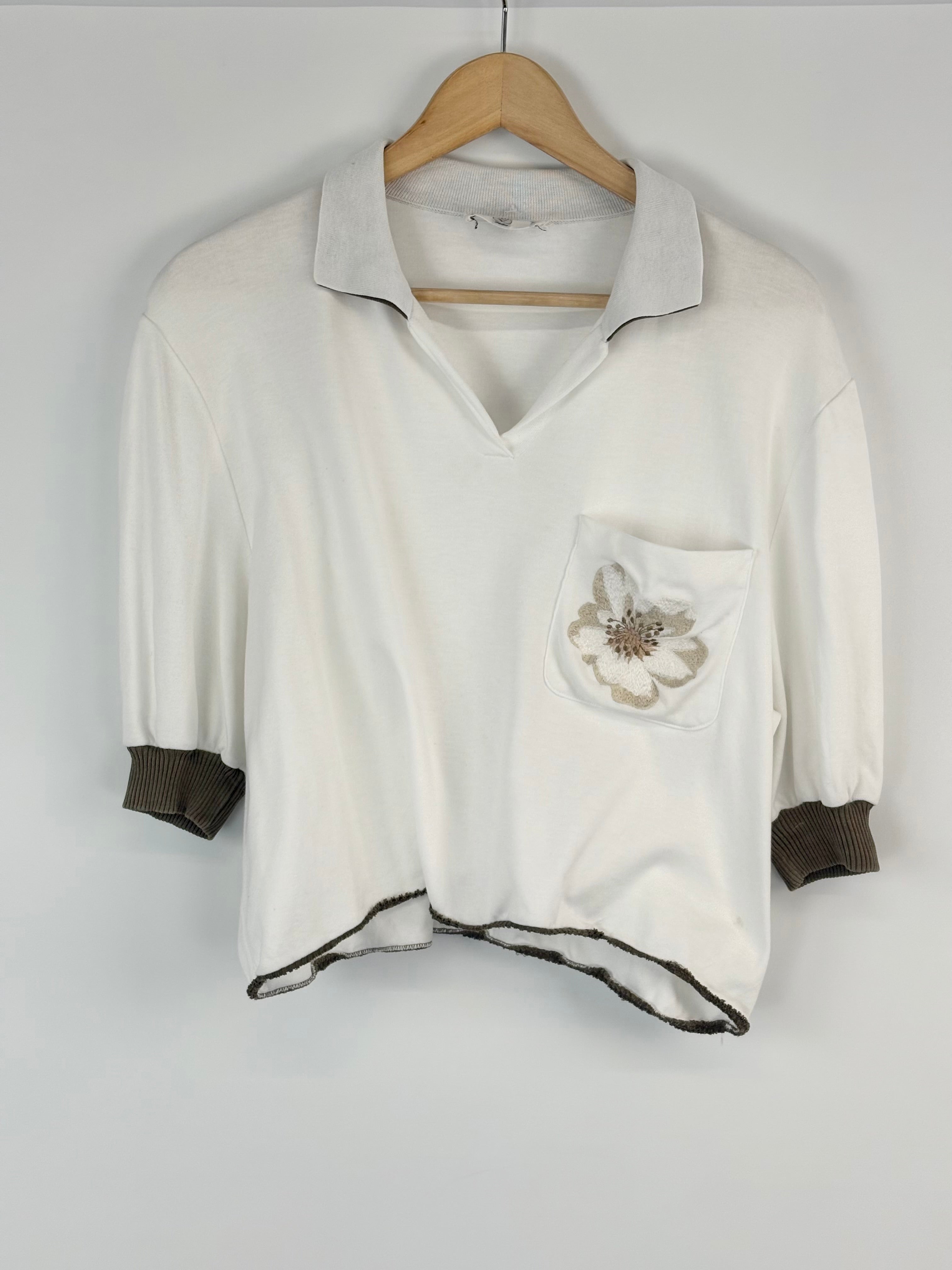 Valentino Studio Vintage White Cropped Polo - AU8/10
