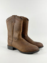 Ariat Brown Leather Heritage Roper Cowboy Boots - EU41
