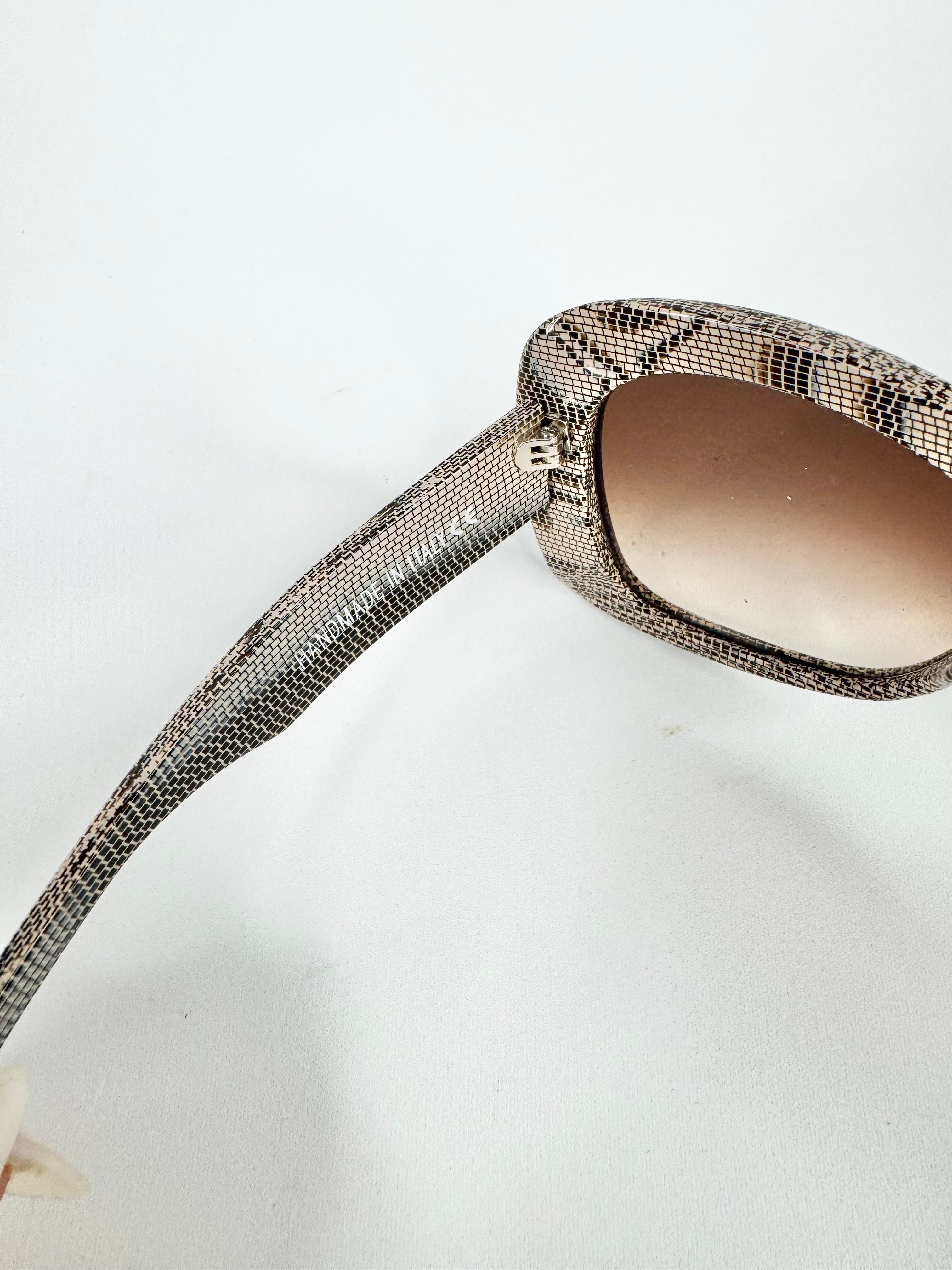 Pagani Grey, Beige & Taupe Pattern Sunglasses