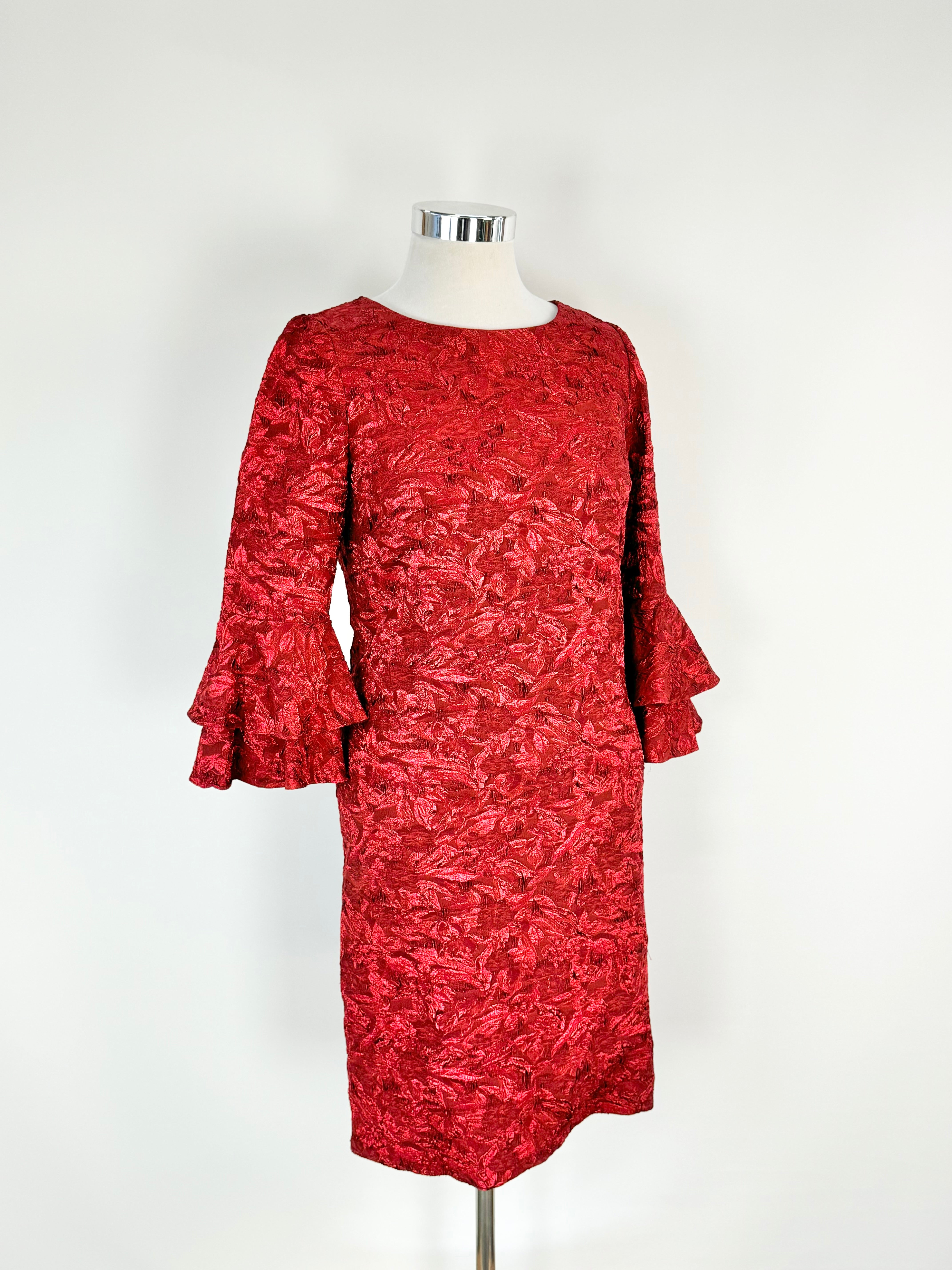 Theia Ruby Red Bell Sleeve Cocktail Dress - AU8