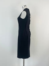 Lanvin Paris Black Wool & Angora Blend Sleeveless Midi Dress - AU8