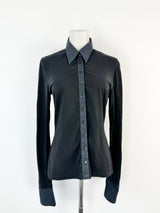Anne Fontaine Black & Navy Long Sleeve Top - AU6/8