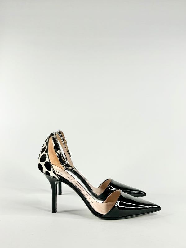 Furla 'Metropolis' Black Patent Leather Stilettos - EU40.5