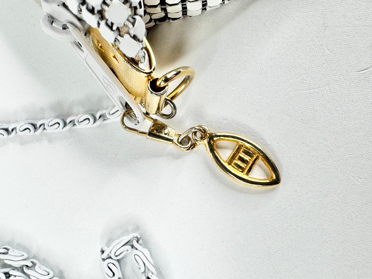 White Metal Mesh Cross Body Bag