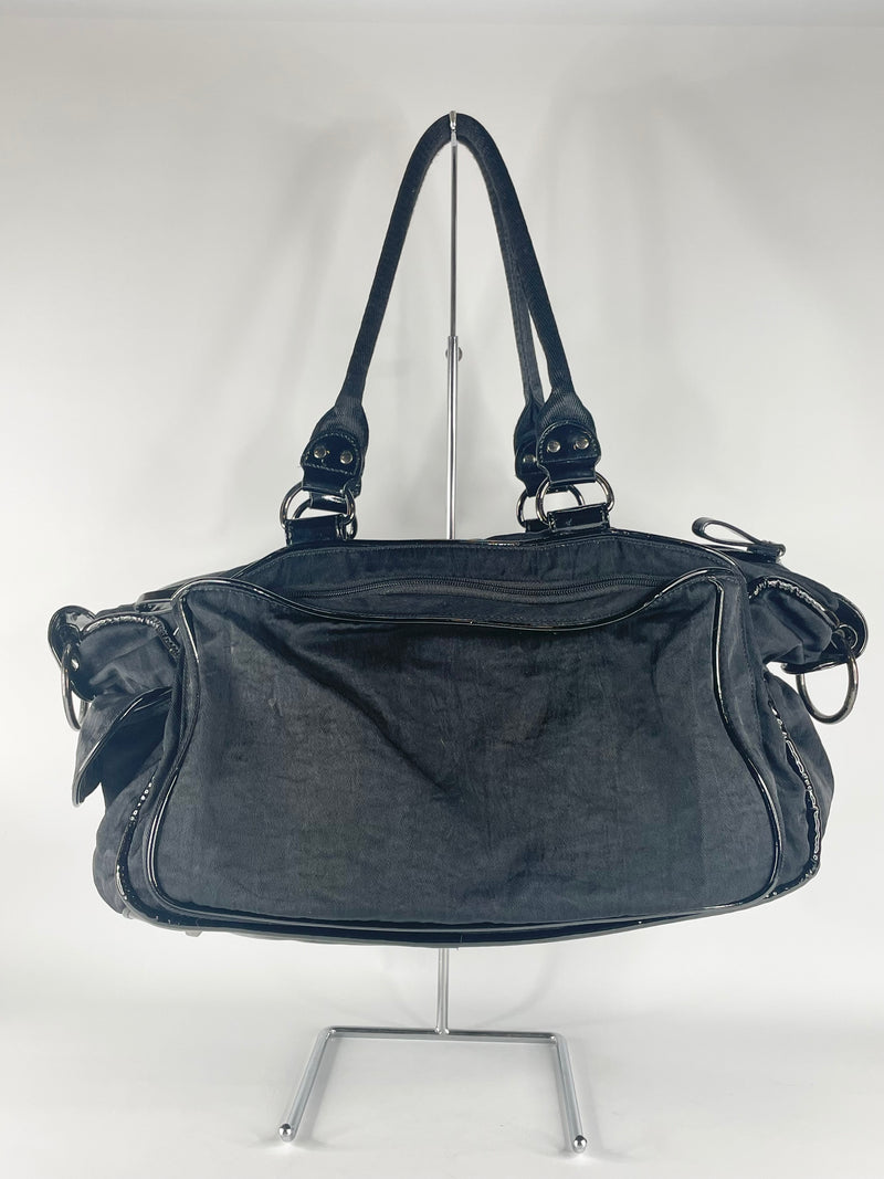 Mimco 'Lucid' Black Synthetic Baby Bag