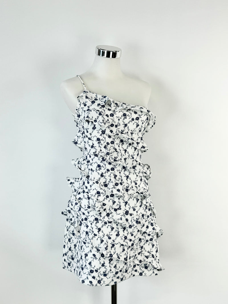 New Romantics 'Indigo Bloom' Tiered & Ruffled Dress NWT - AU6