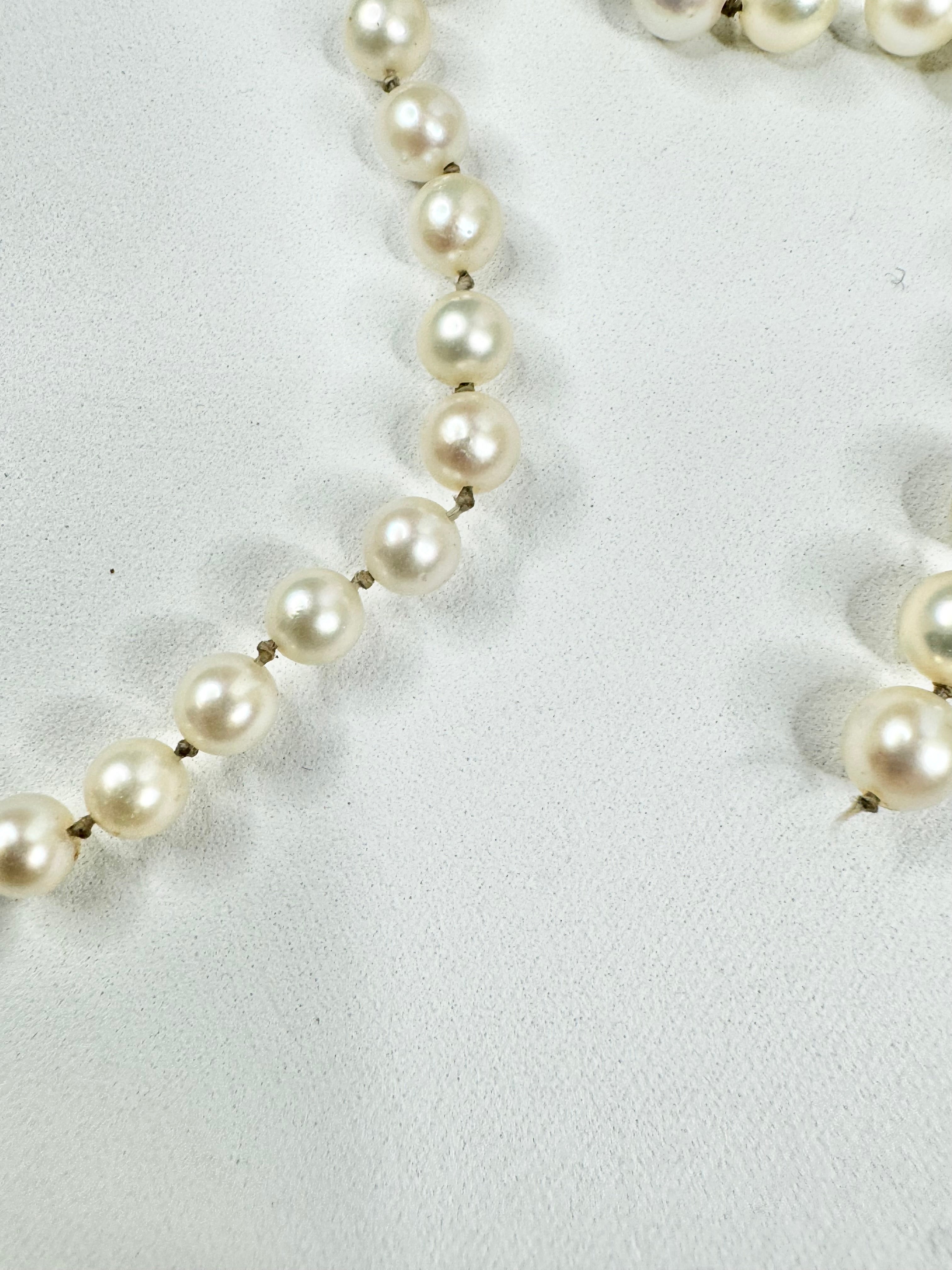 Vintage Silver Art Deco & Freshwater Pearl Necklace - as is