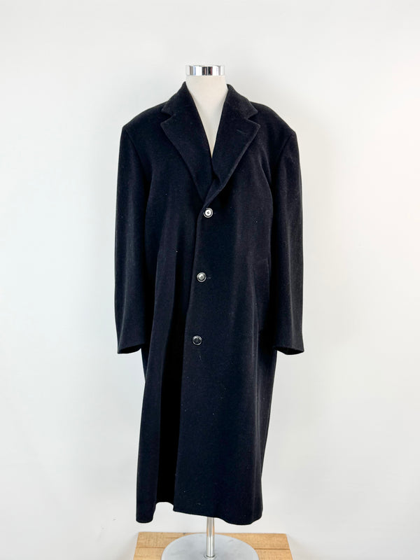Boss by Hugo Boss Black Wool & Cashmere Overcoat - L