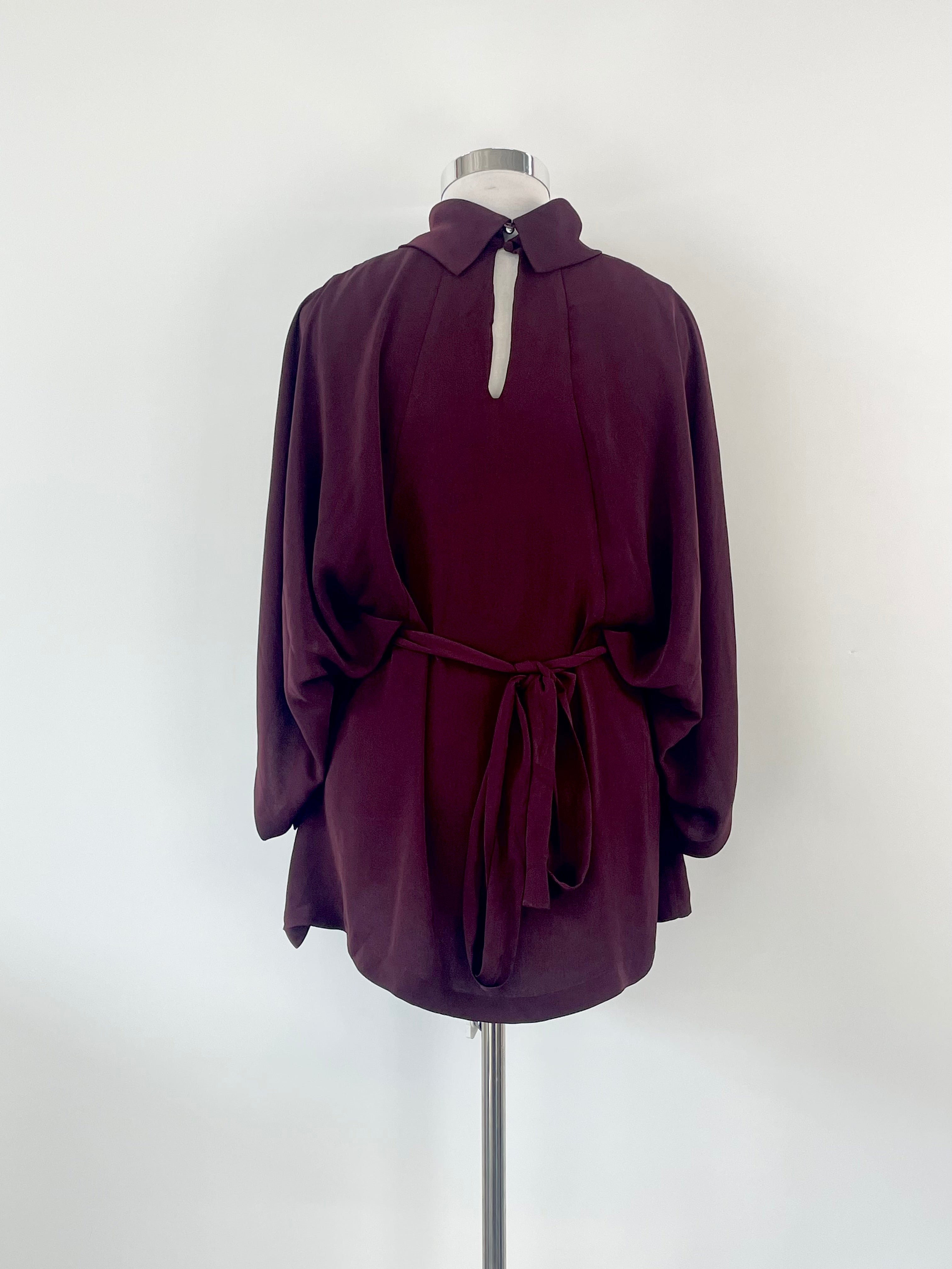 Acler Maroon Wrap Blouse - AU10