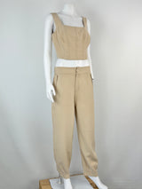Dot. the Label Beige Crop Top & Pants Set - AU10
