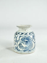 Antique Blue & White Orchid Patterned Jarlet