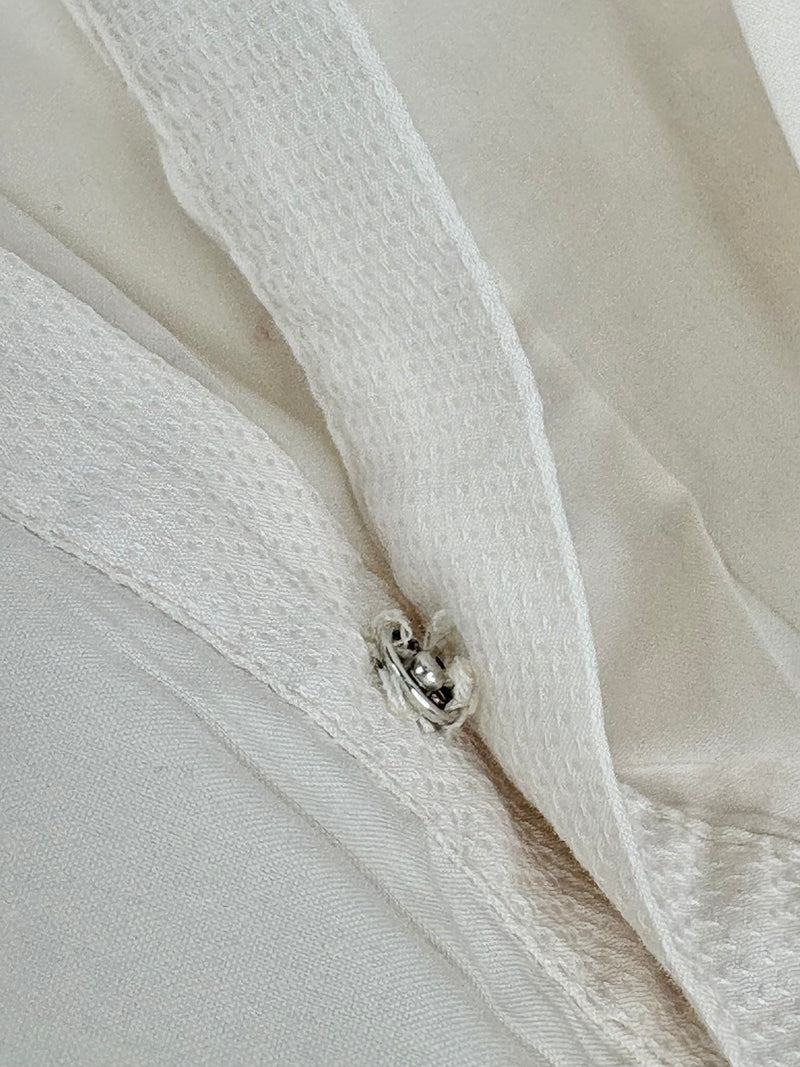 Cotélac Ivory Sleeveless Button-Up Peplum Top - AU8