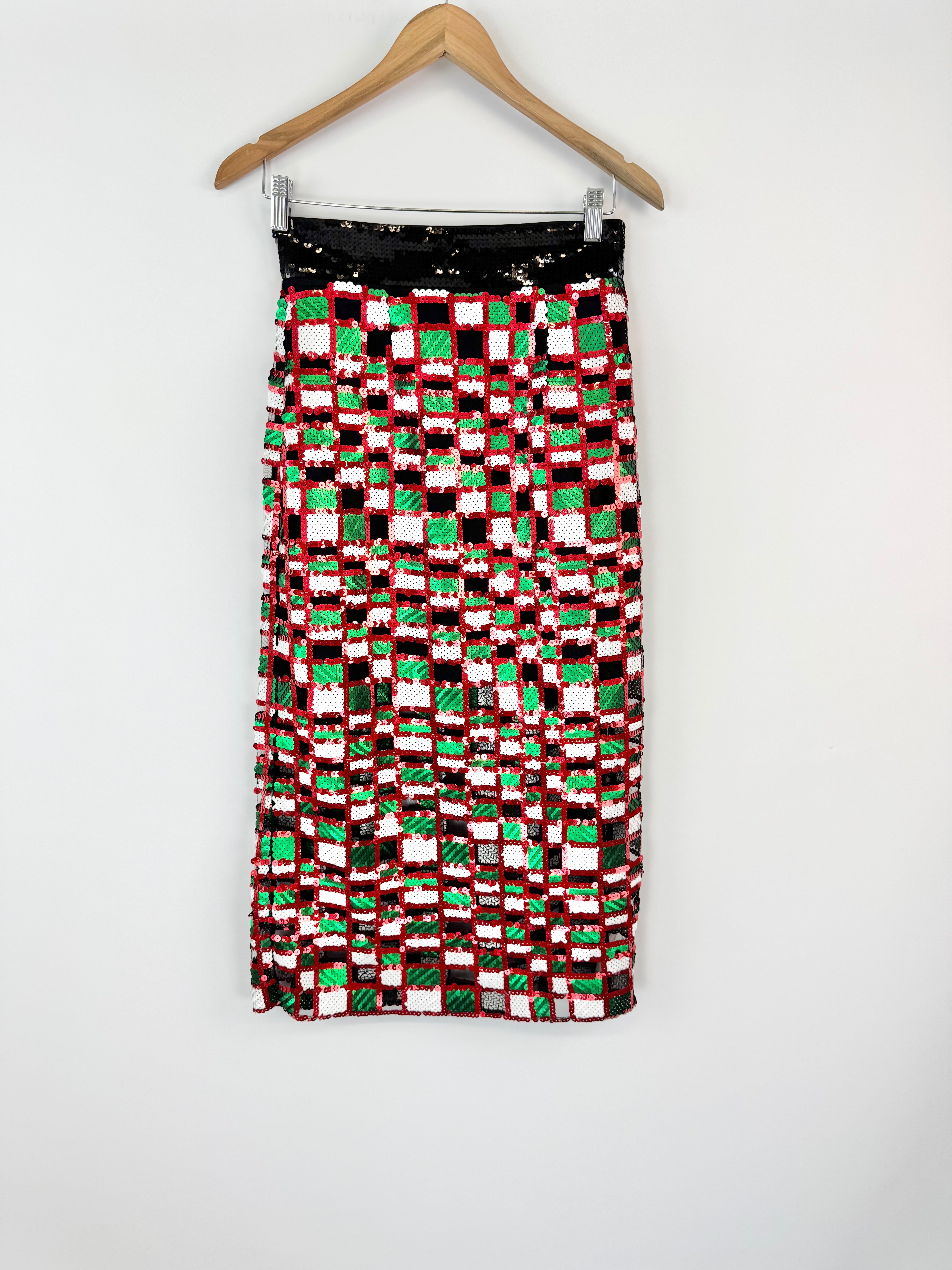 Christopher Kane Checkered Sequin Tulle Midi - AU8