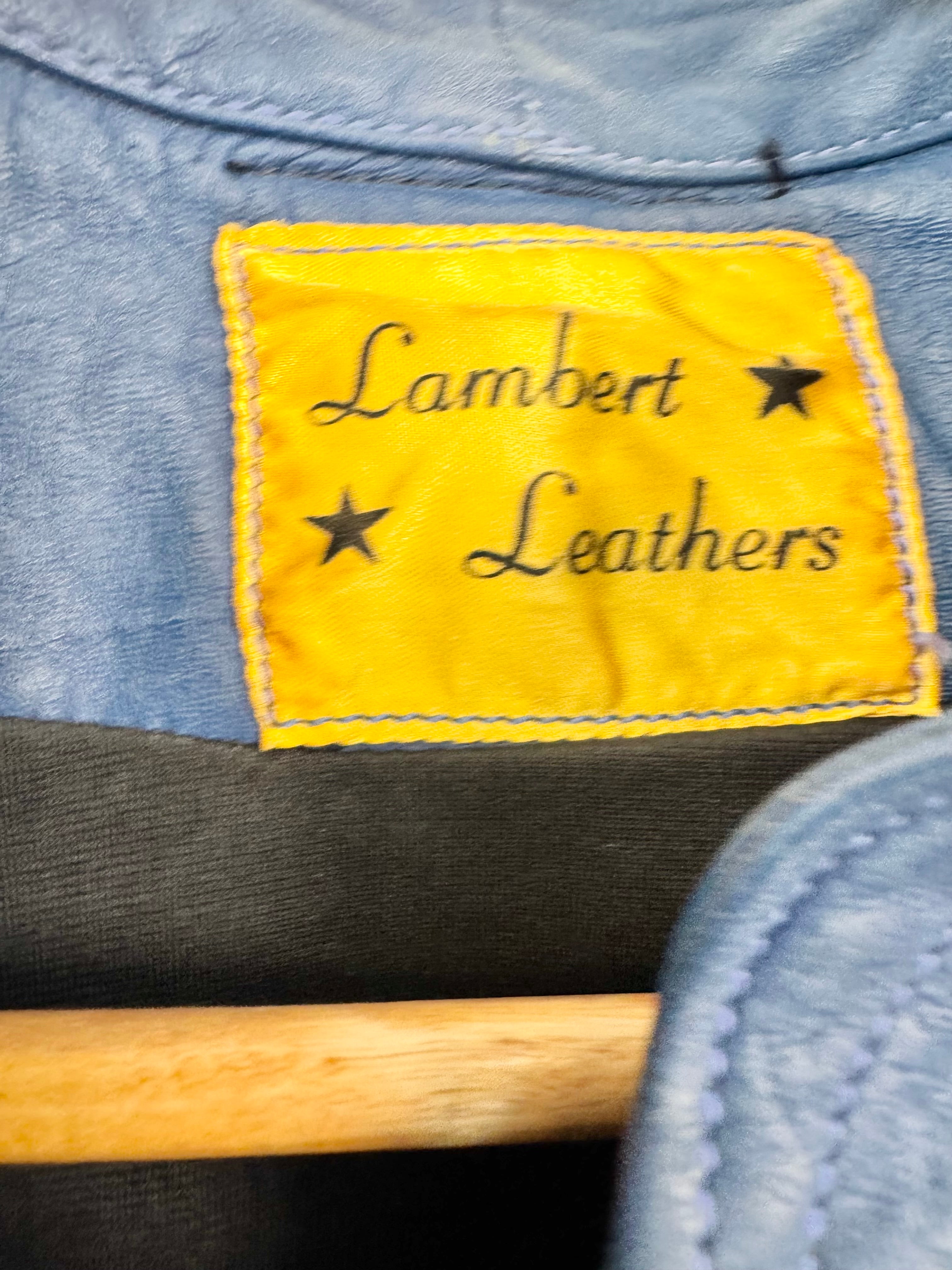 Vintage Lambert Leathers Blue & Red Racing Suit - L