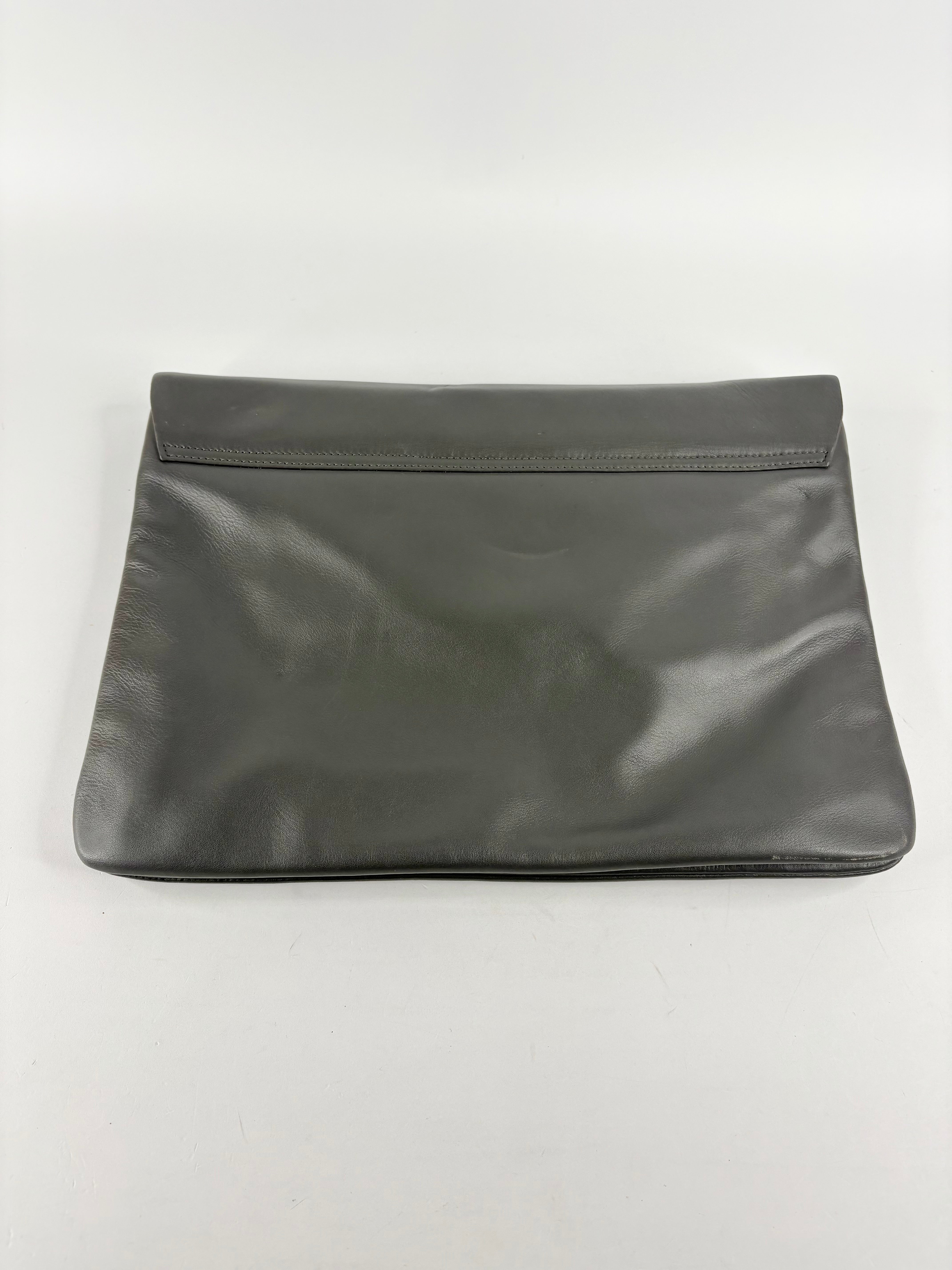 Oroton Slate Smooth Leather Laptop Case