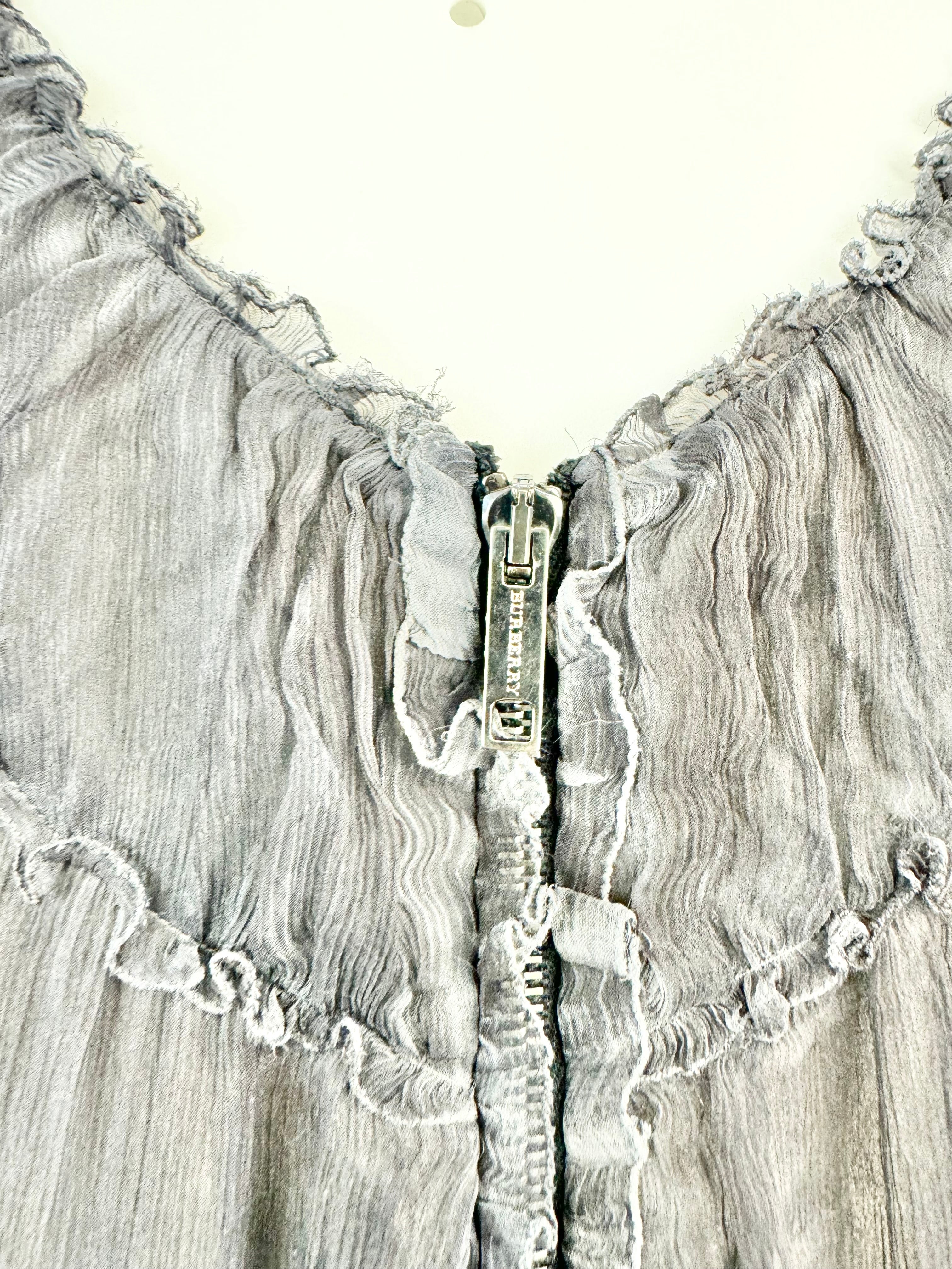 Vintage Burberry Grey Silk BabyDoll Dress - AU10
