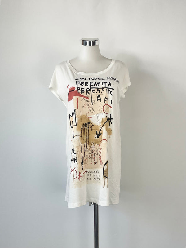 Uniqlo x Jean-Michel Basquiat 'Percapita' Print White Top - S