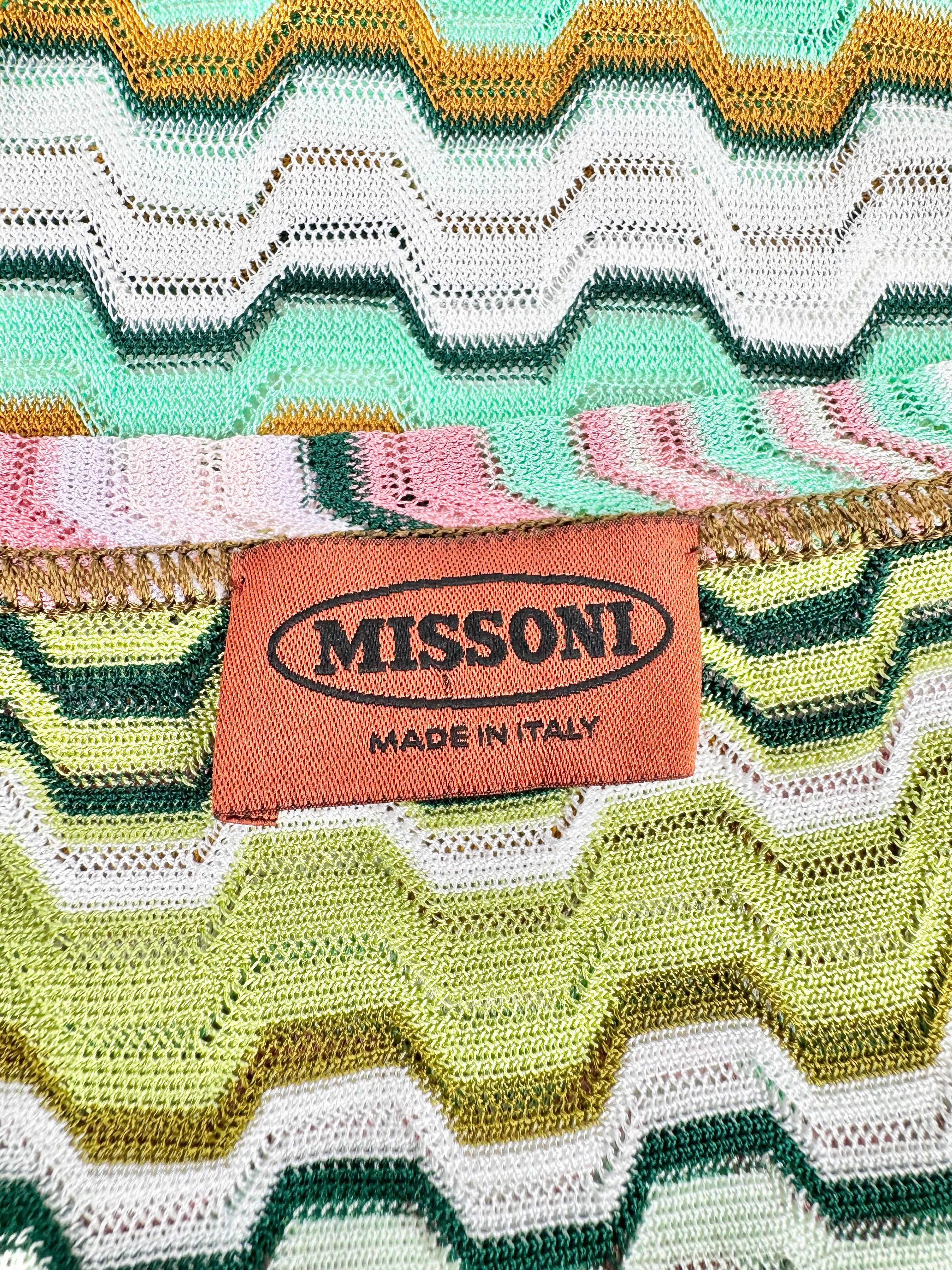 Missioni Green & Pink Patterned Knitwear Tank Top - AU10