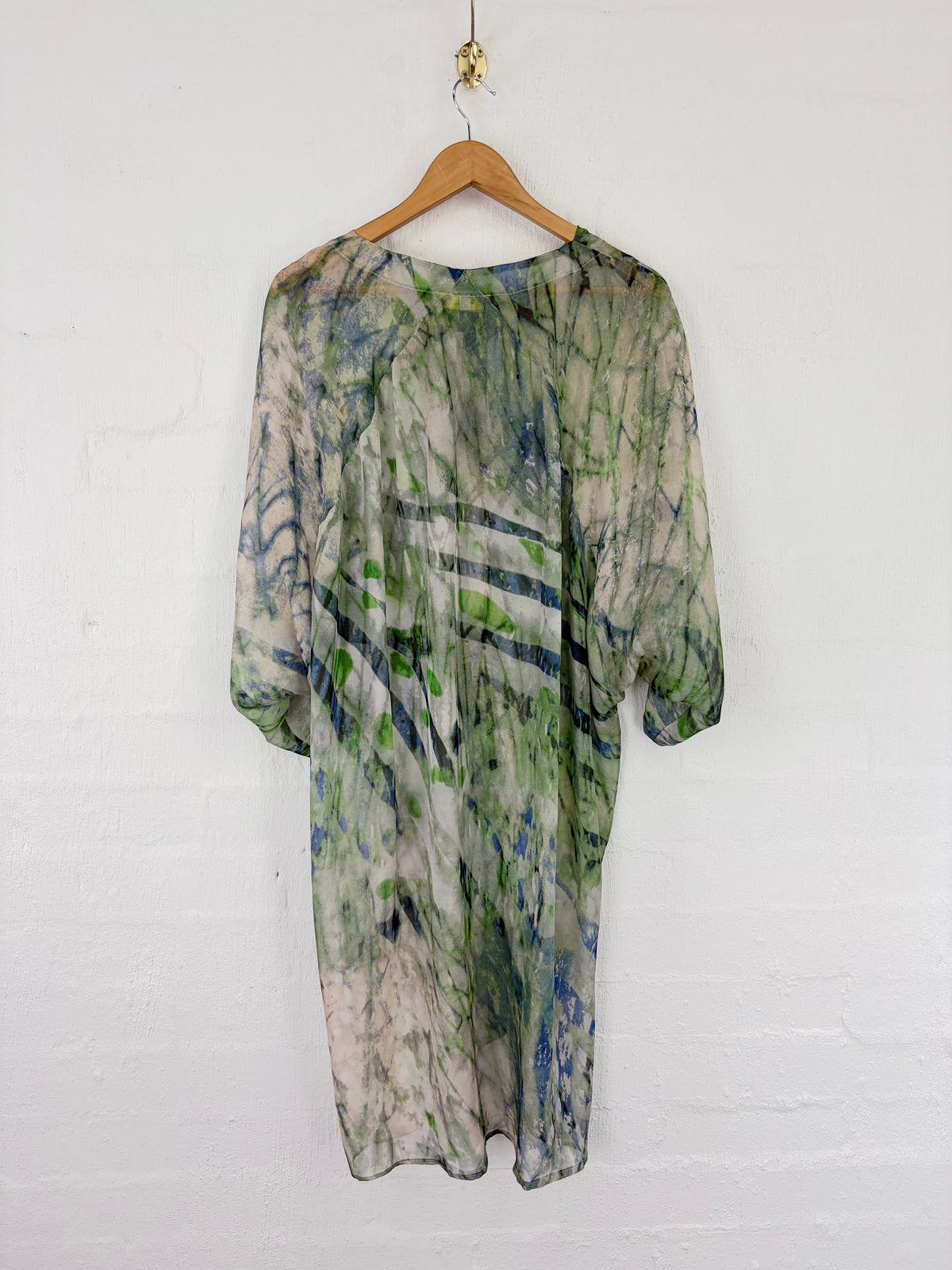 Hoss Watercolour Patterned Silk Blend Sheer Dress - AU12/14