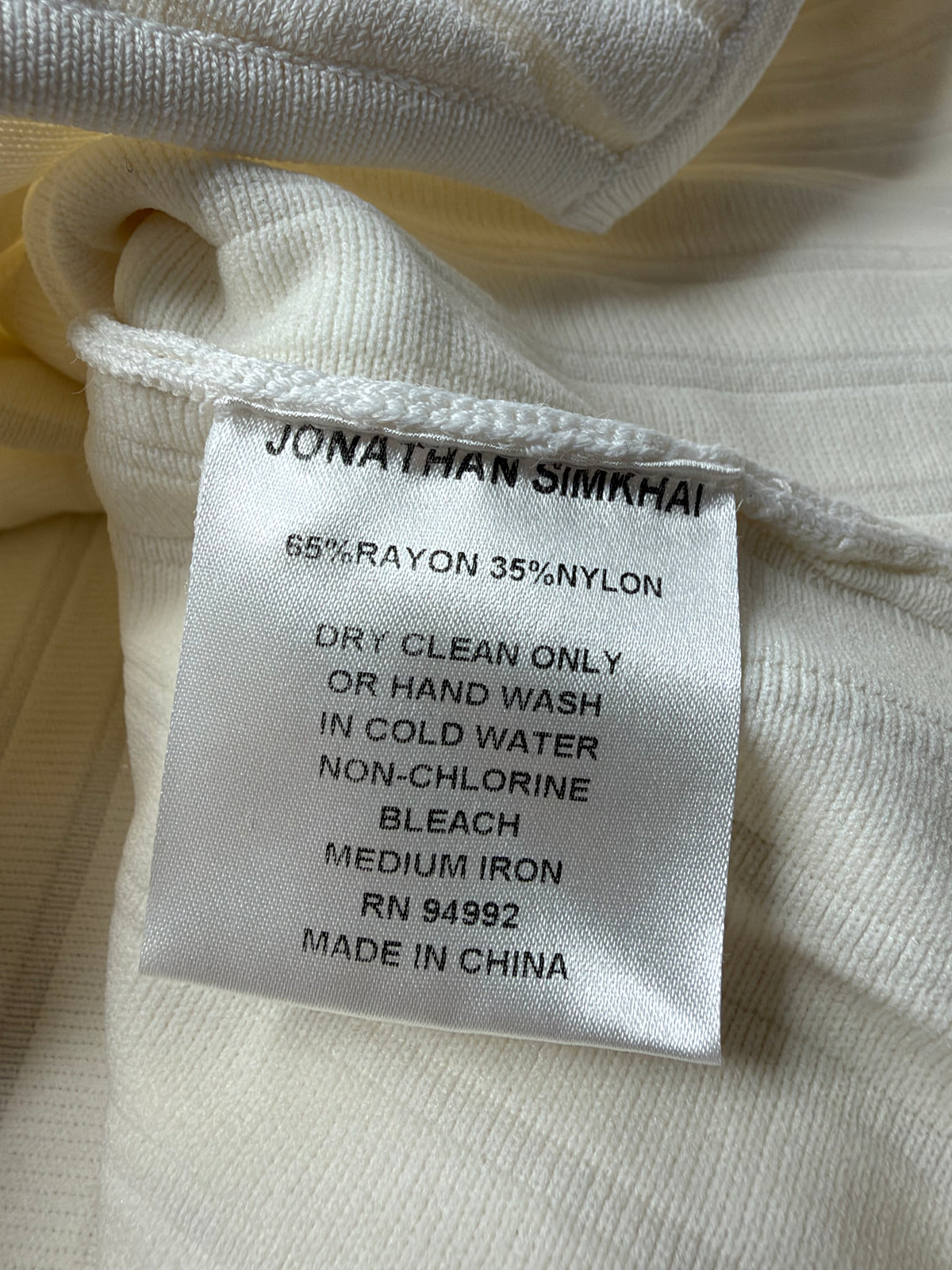 Jonathan Simkai White Asymmetrical Rib Knit Tank Top - AU6