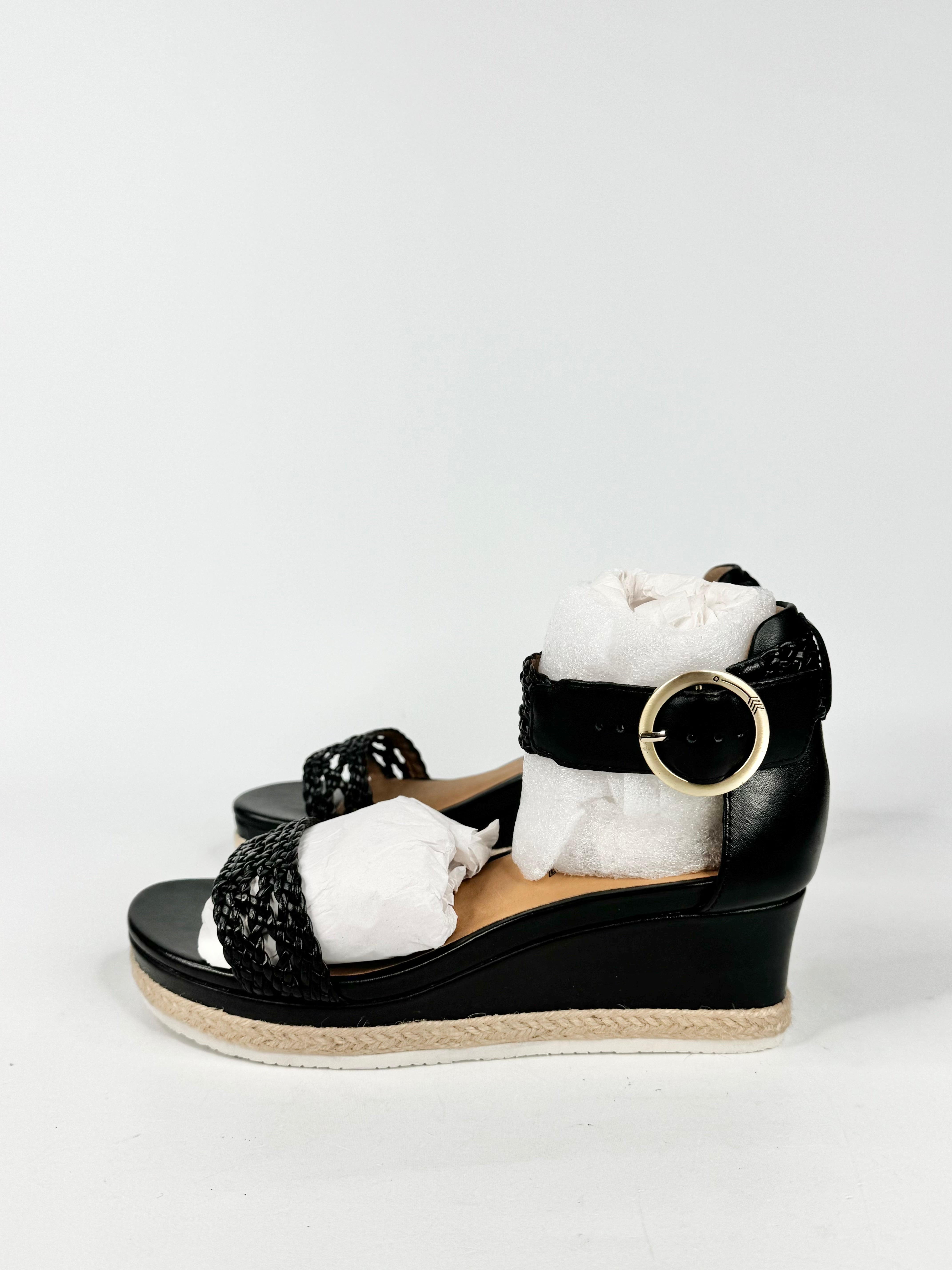 Frankie4 Black Woven Wedges - EU38.5