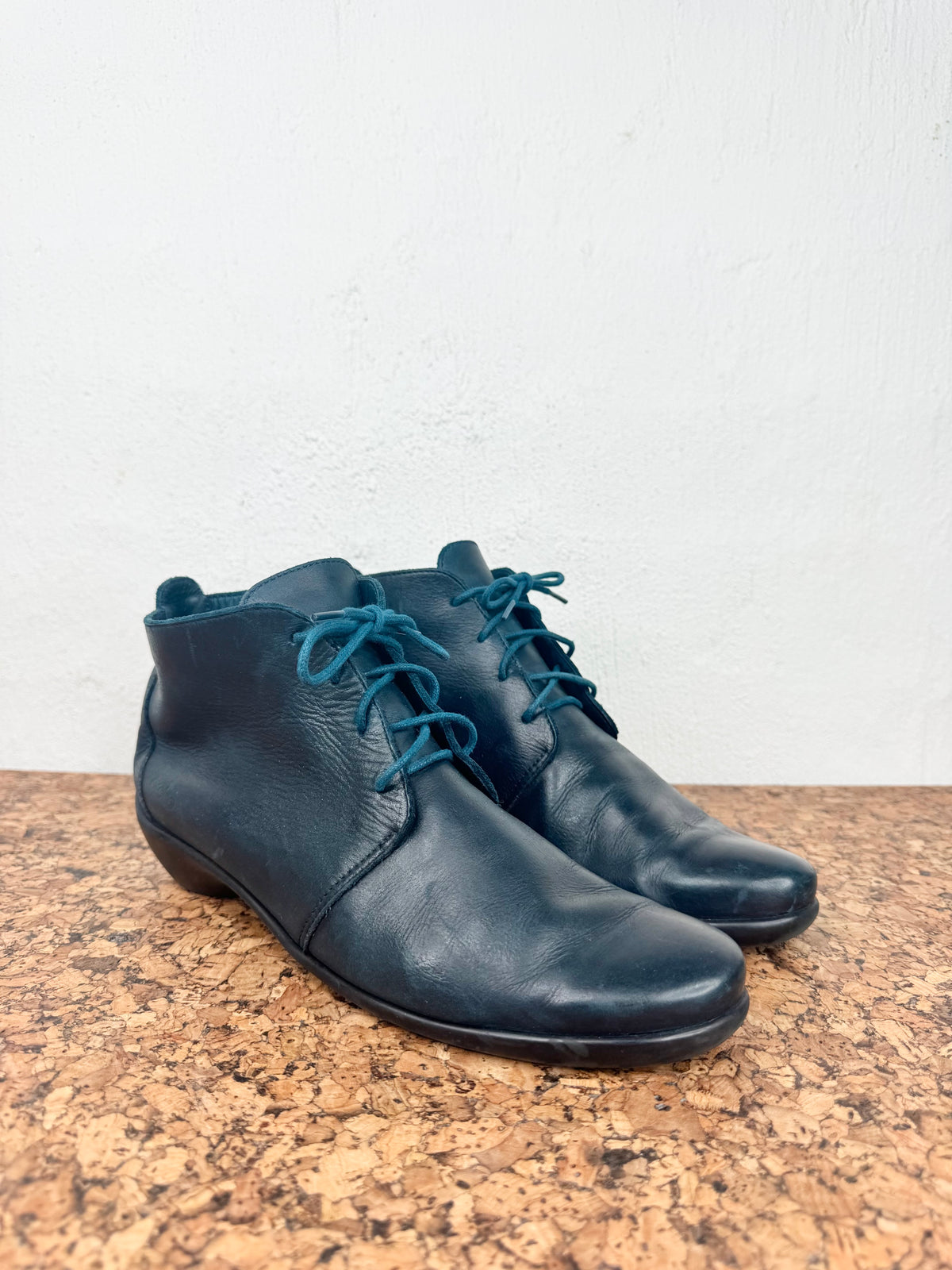 Arche Petroleum Green Leather Lace Ups - EU40