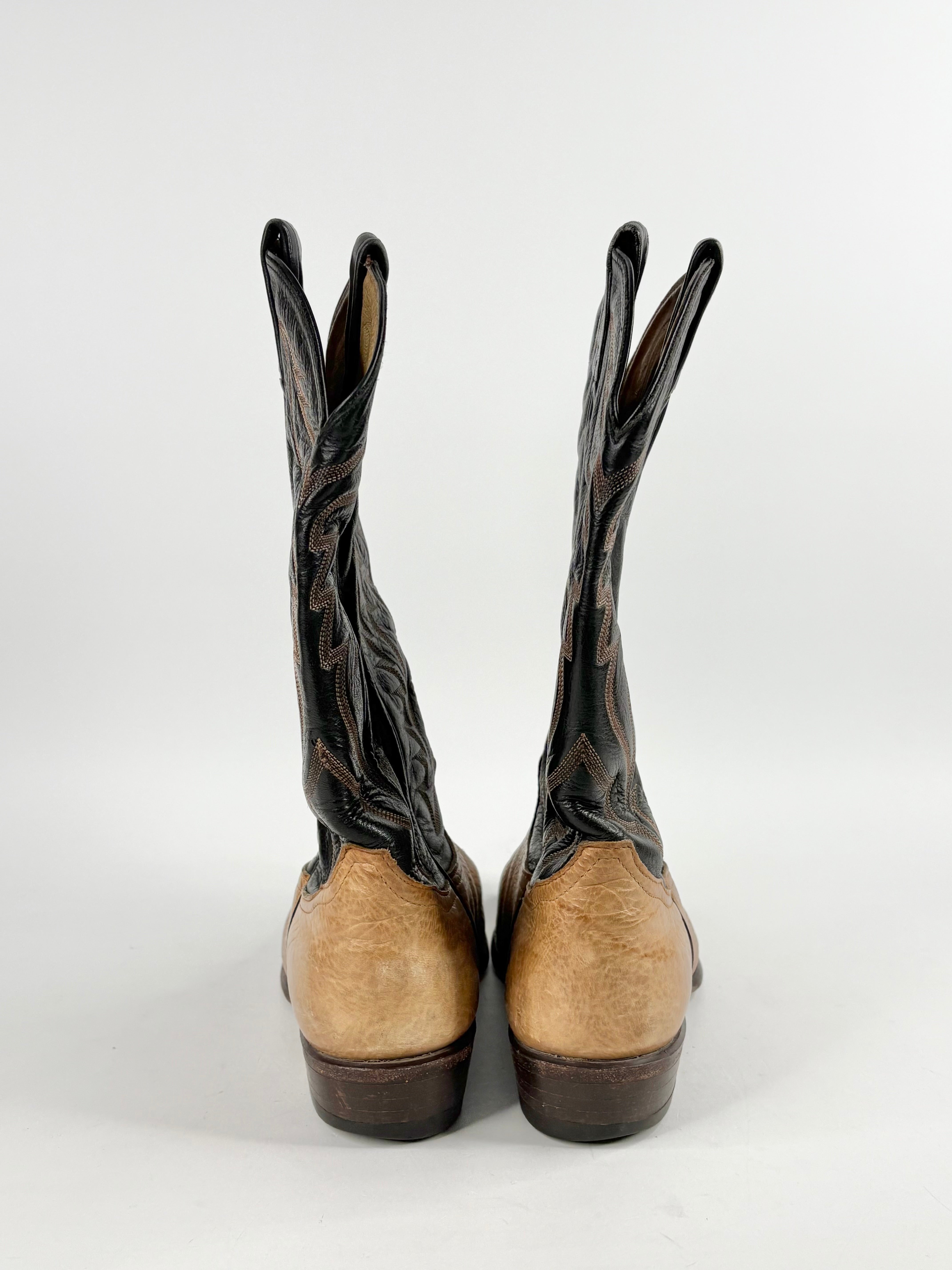 Tony Lama Black & Chestnut Cowboy Boots - EU40