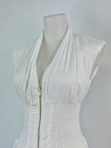 By Anthropologie White Tunic-Style Zip Up Dress - AU6/8