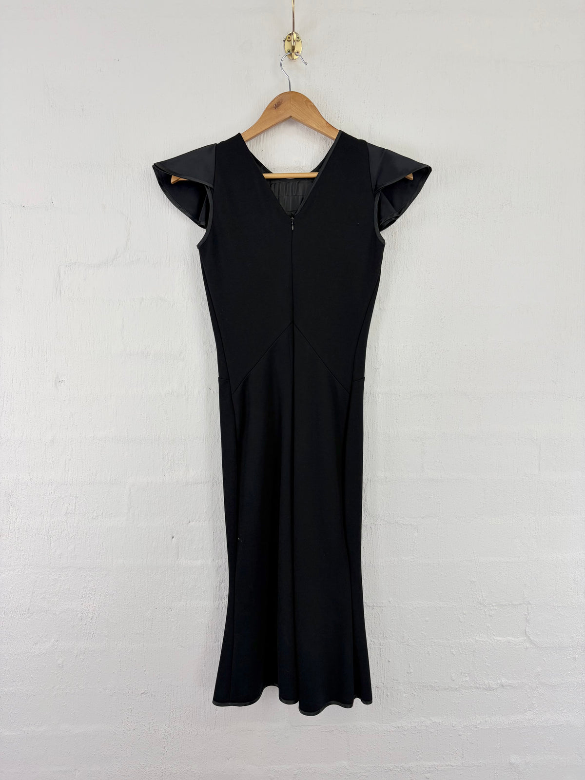 Maticevski Black Ruffle Trim Mini Dress - AU6