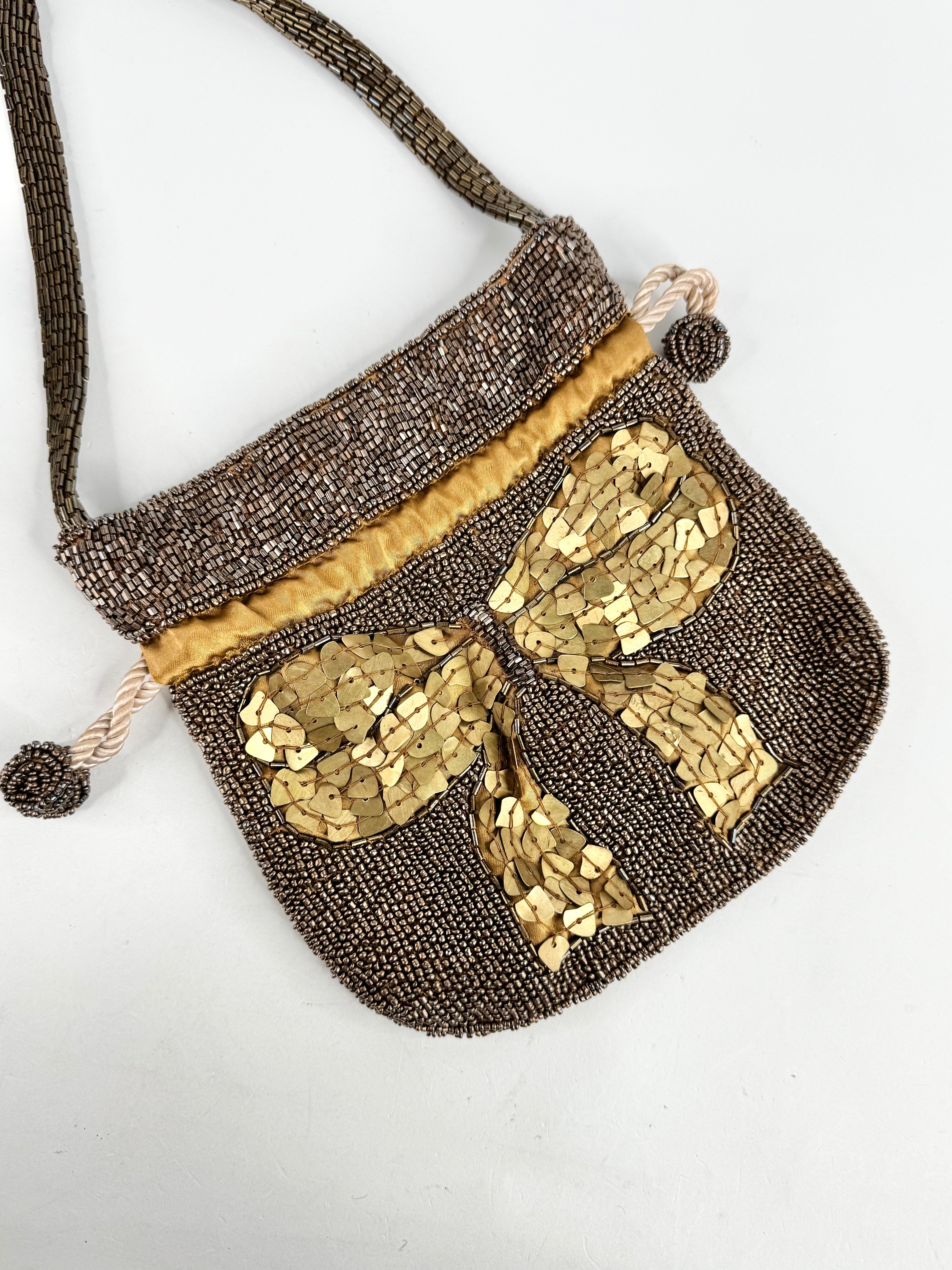 Mimco Beaded Bow Pattern Evening Bag