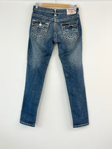 True Religion Dark Blue Distressed Skinny-Fit Jeans - W29
