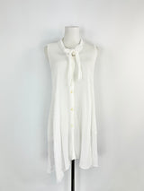 Transist Par Such White Linen Sleeveless Top - AU10/12