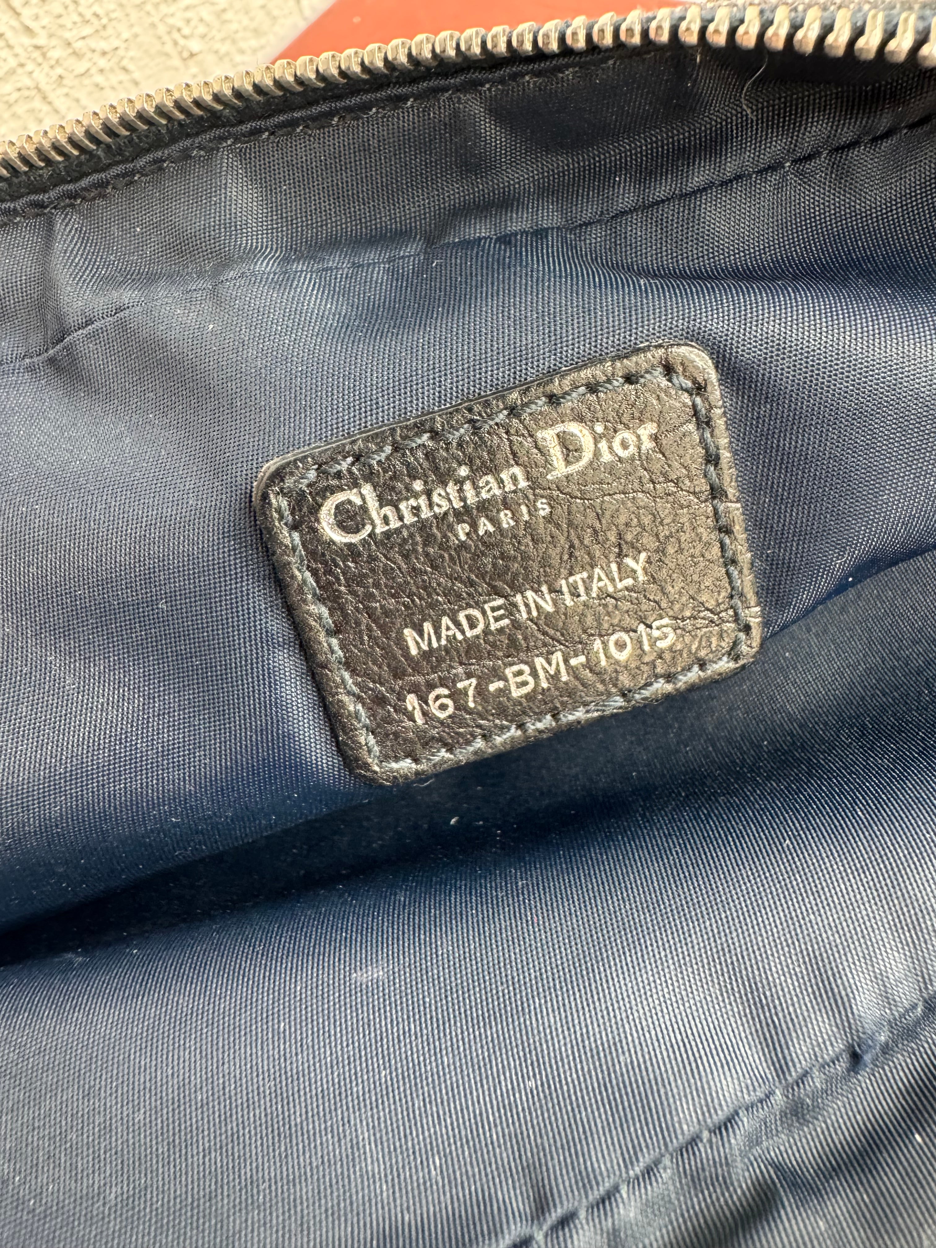 Christian Dior 2006 'Remove Before Flight' Diorissmo Canvas & Orange Contrast Shoulder Bag