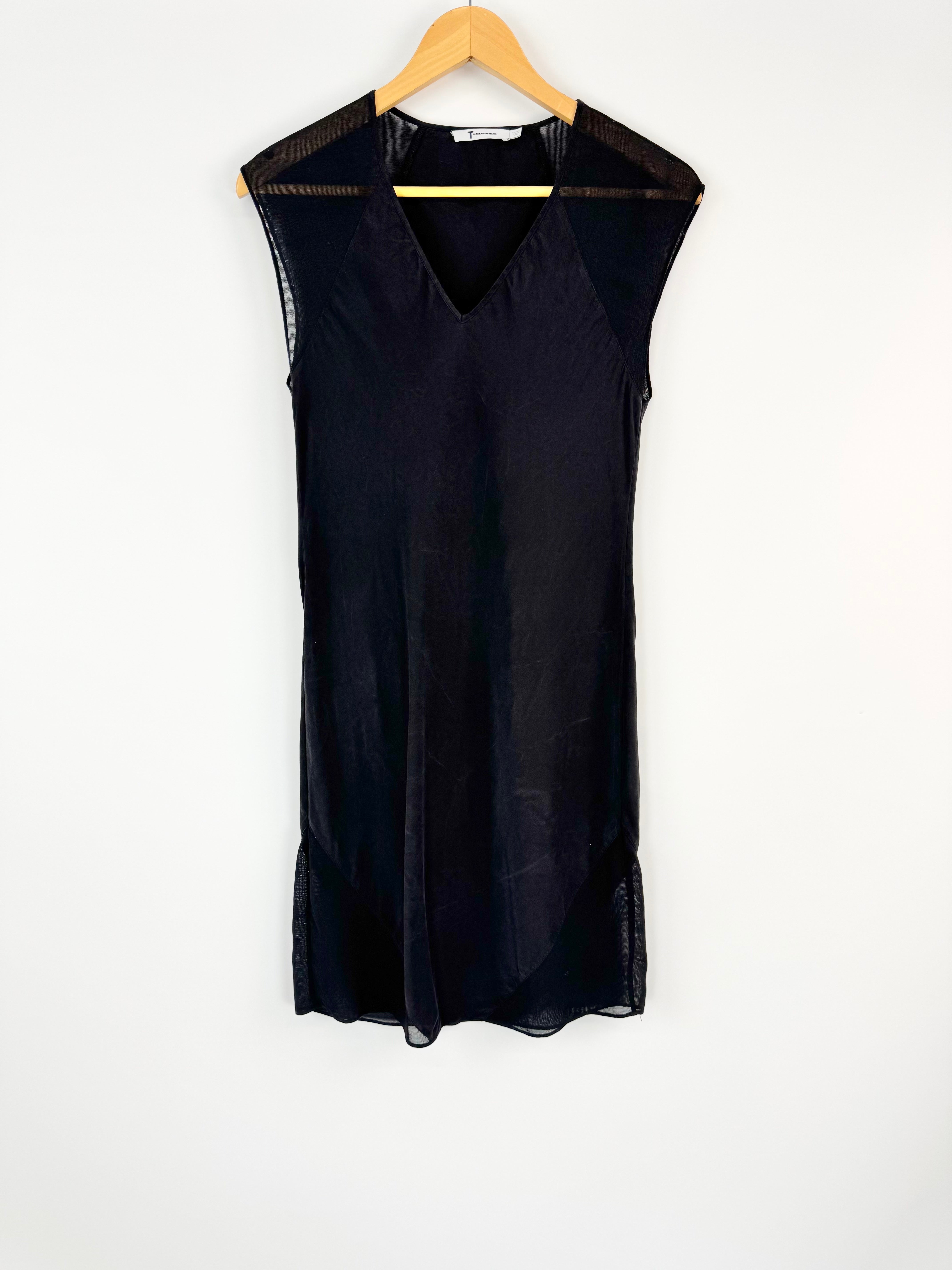 T by Alexander Wang Black Silk Midi Dress - AU8