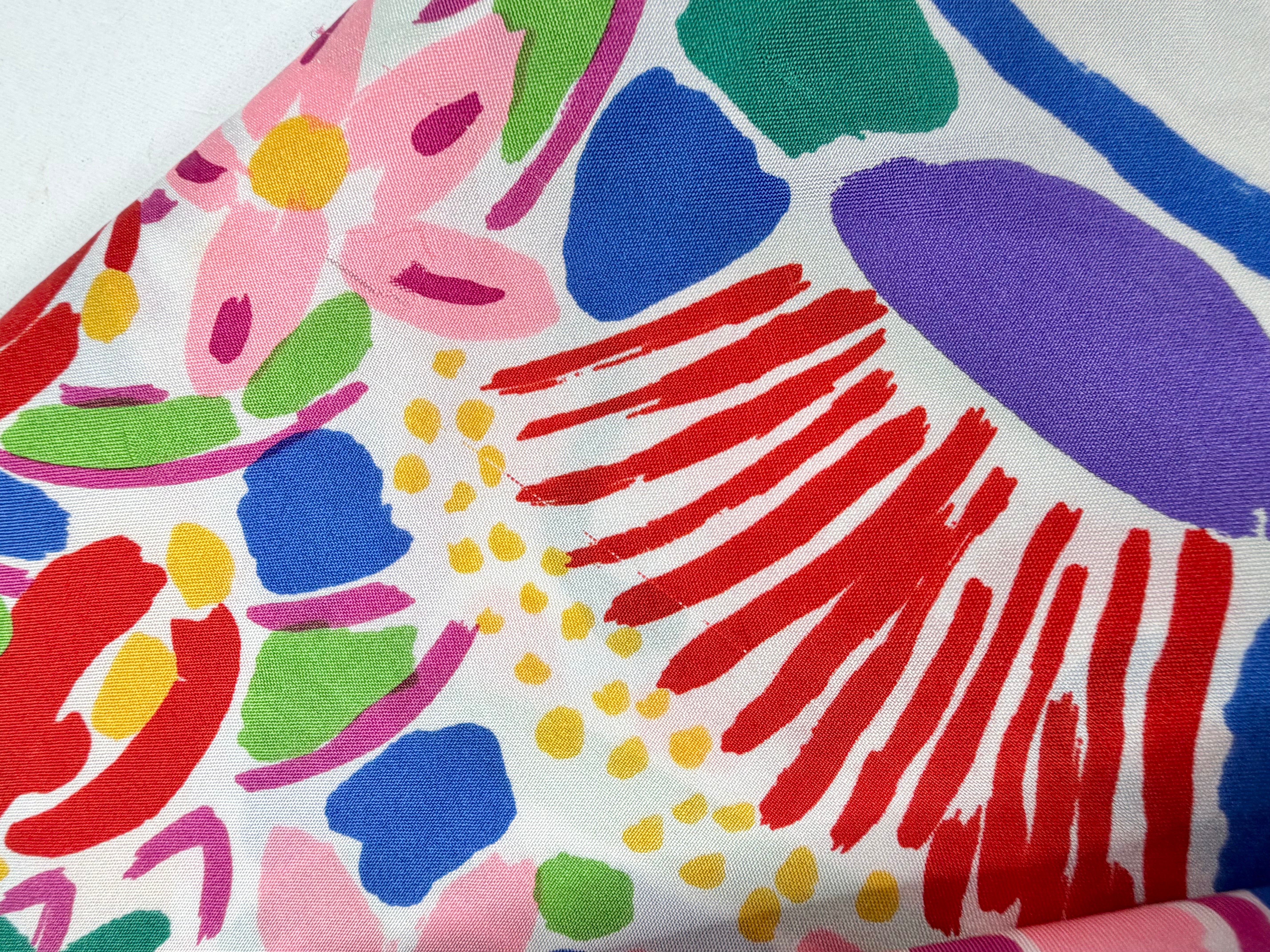 Vintage 1985 Ken Done 'Wildflowers' Square Scarf