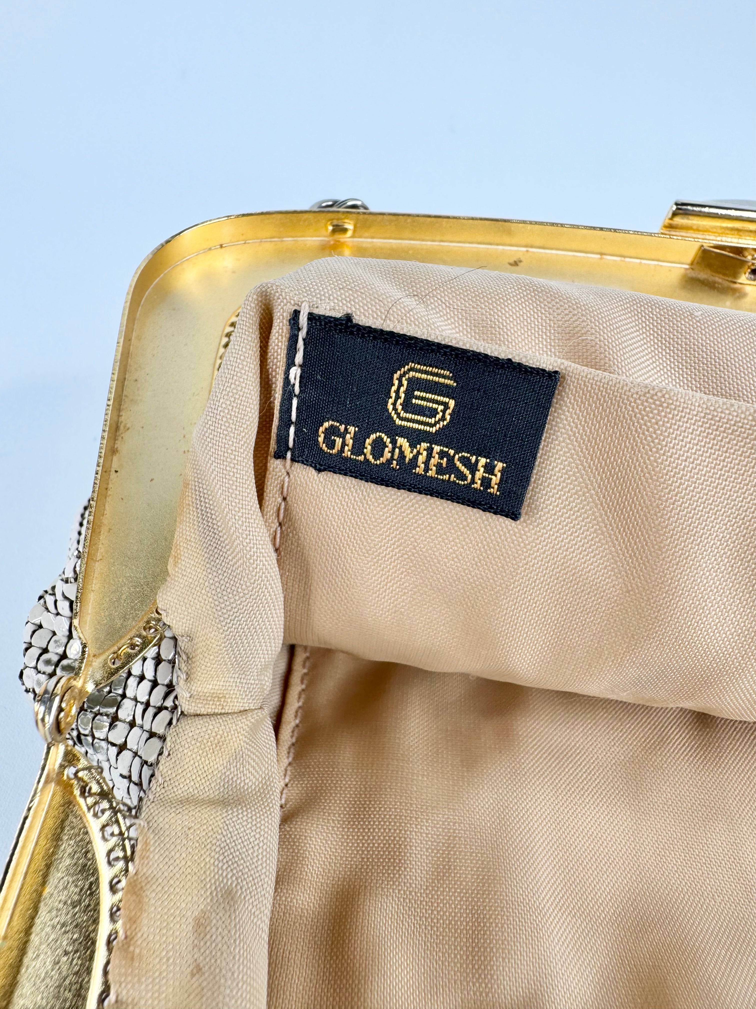 Vintage Upcycled Hand Painted Glomesh Bag