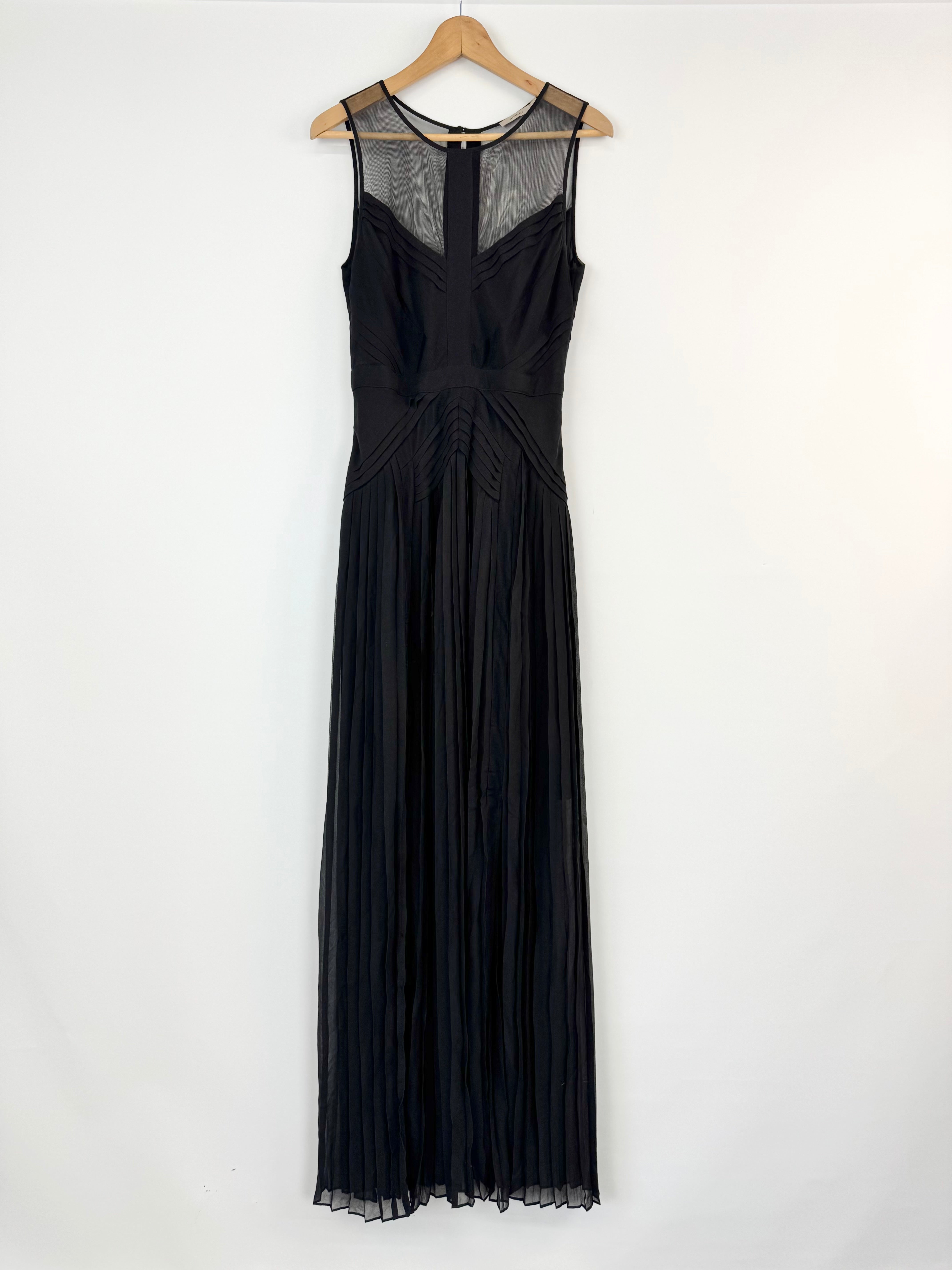 Thurley Black Sleeveless Pleated Dress - AU12