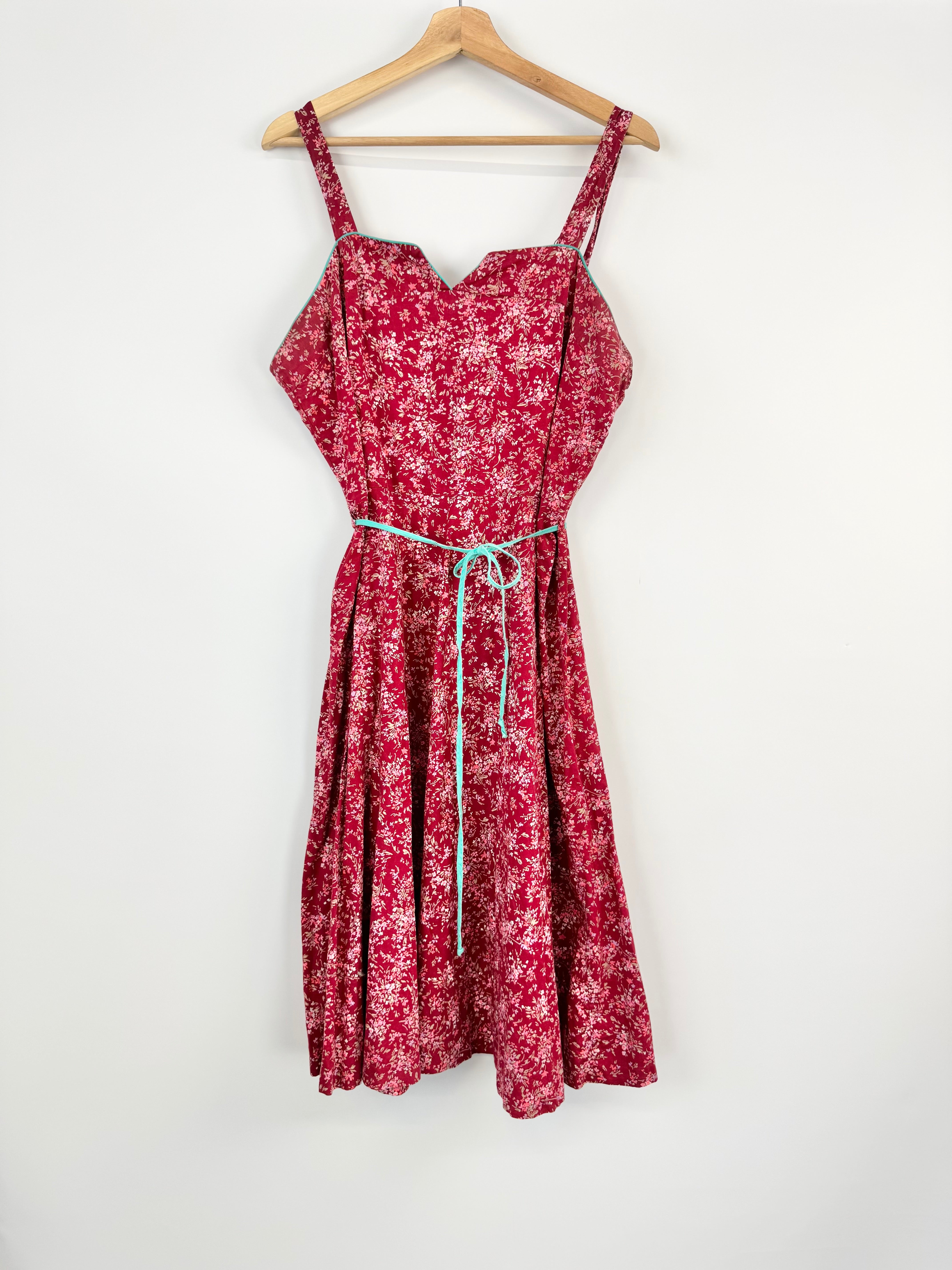Red Floral Strappy Dress - AU10