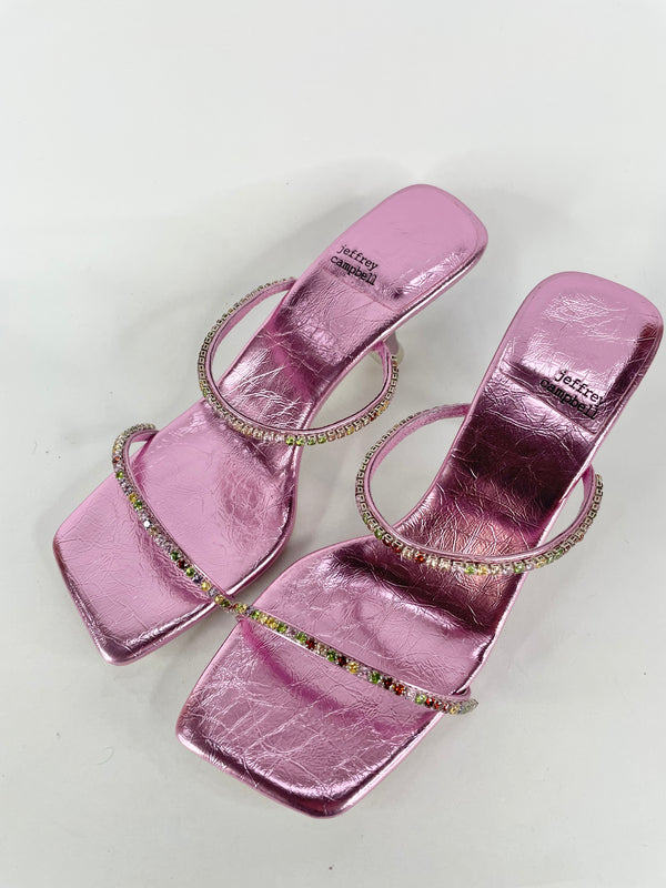 Jeffrey Campbell Iridescent Pink Studded Sandals - EU41
