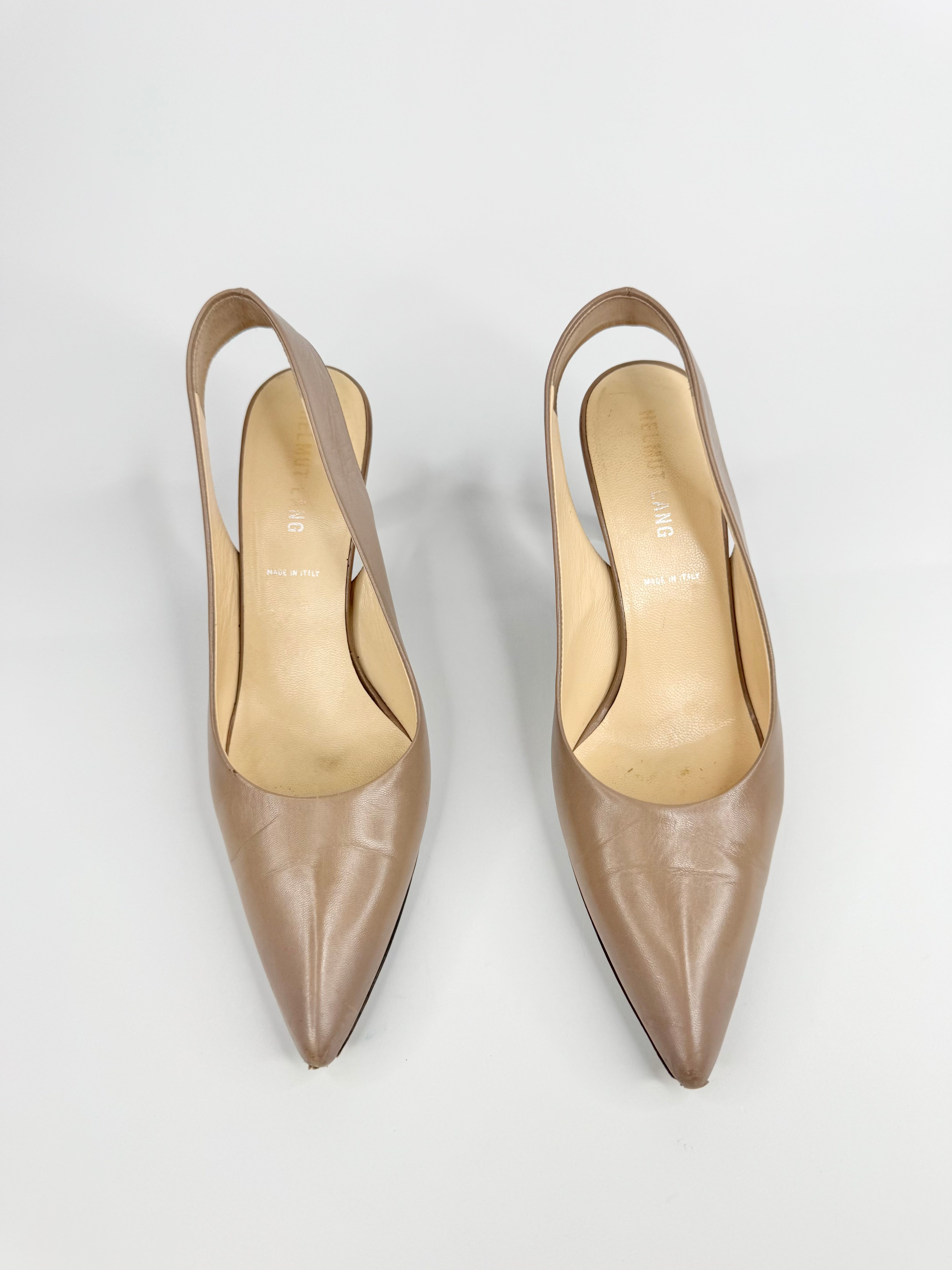 Helmut Lang Taupe Sling Back Pumps - EU37