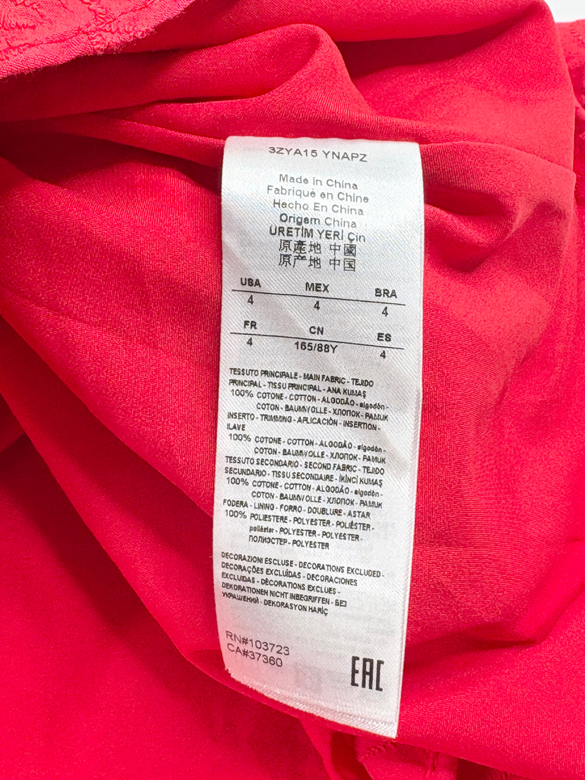 Armani Exchange Red Embroidered-Florals Midi Dress - AU8